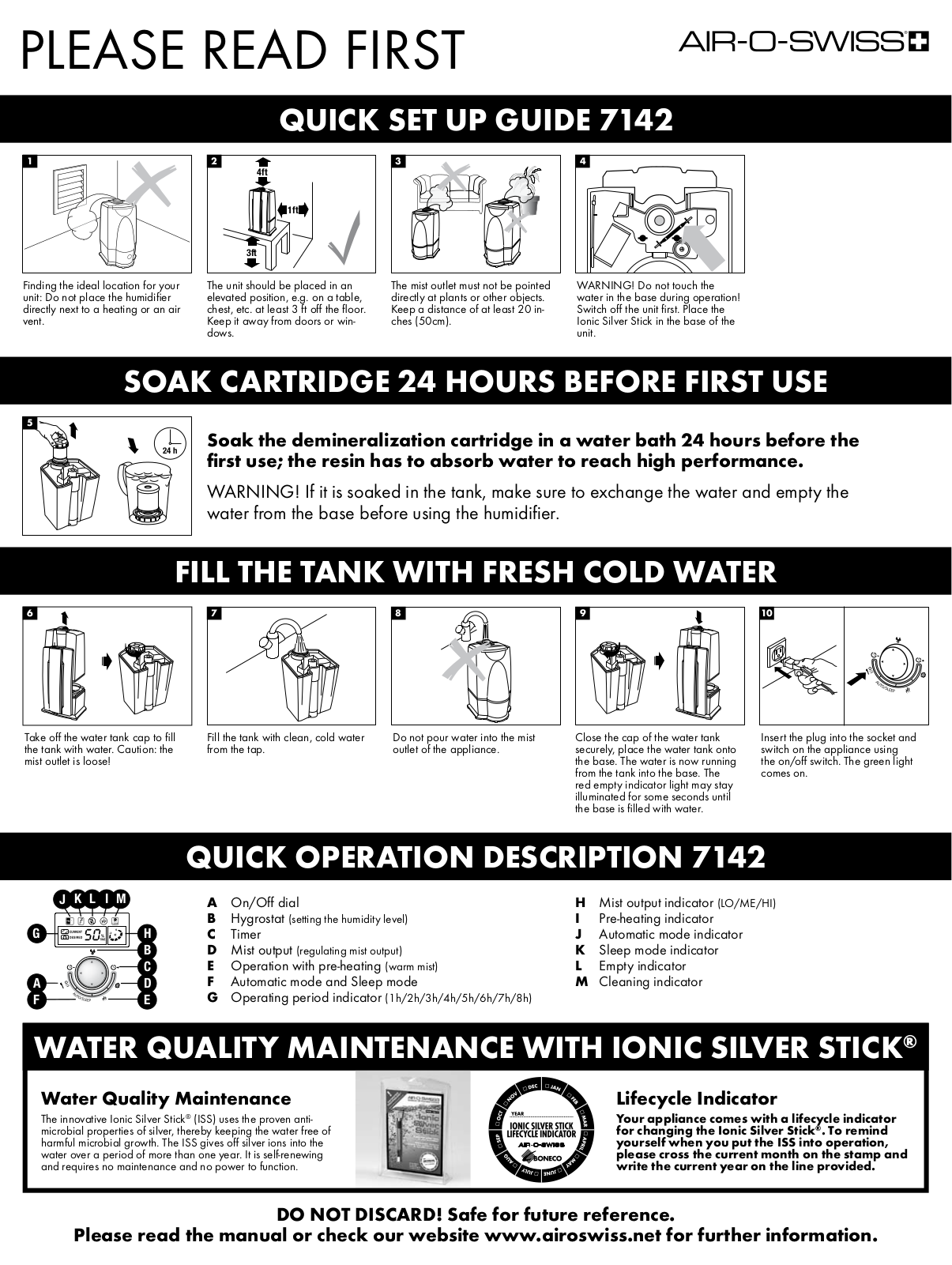 Air-O-Swiss AOS 7142 Setup Guide