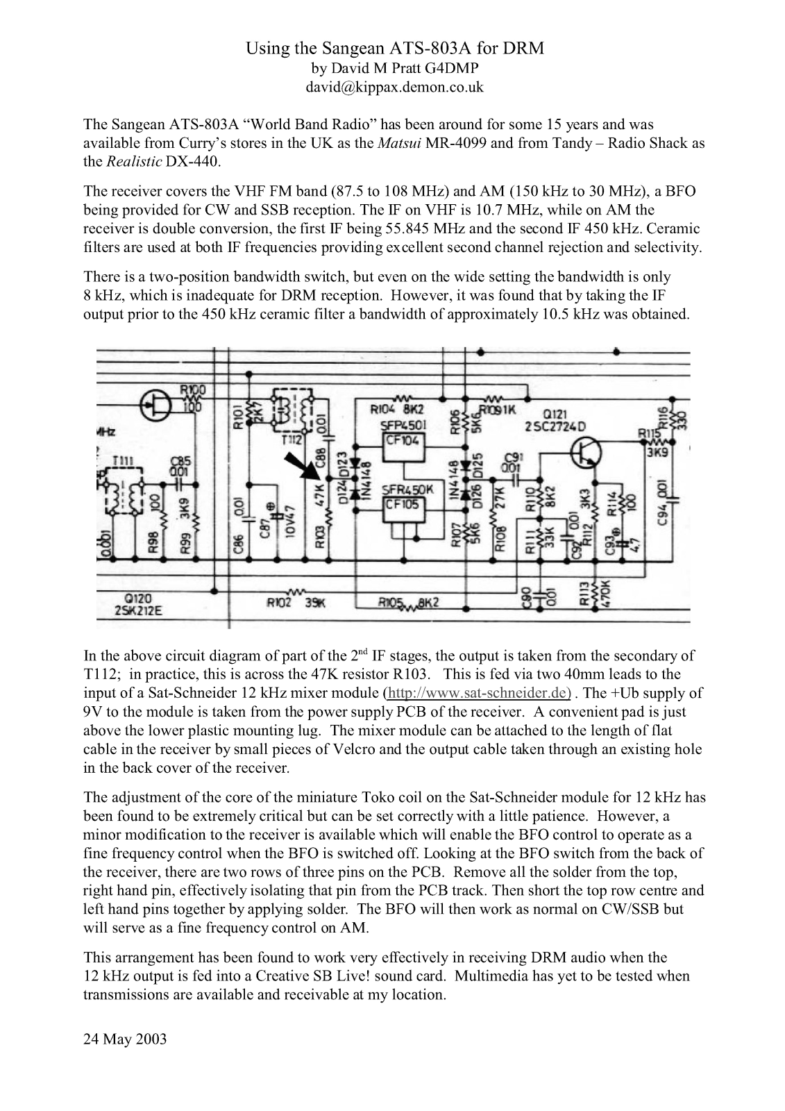 Sangean ATS803A User Guide