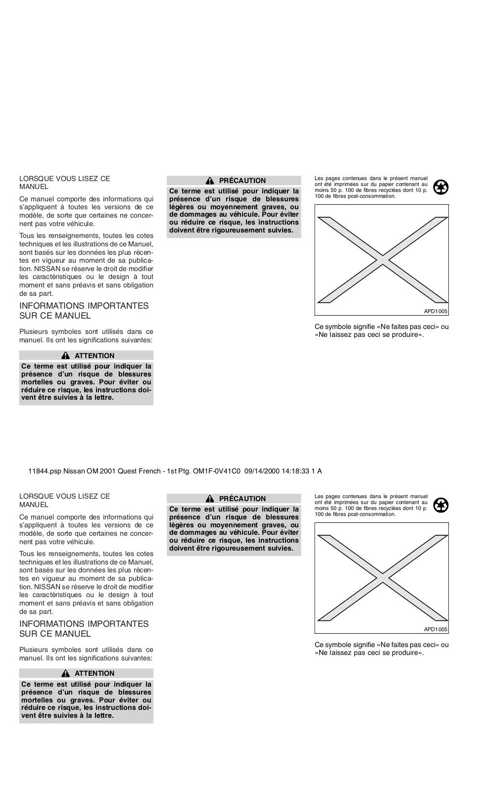 NISSAN Quest User Manual