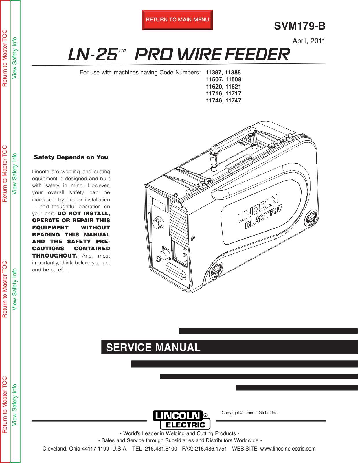 Lincoln Electric LN-25, SVM179-B User Manual