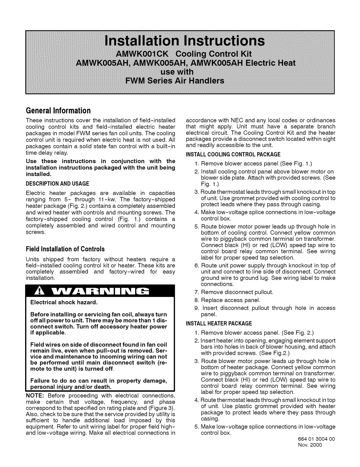 ICP FWM1805A1, FWM2400A1, FWM2405A1, FWM2407A1, FWM2411A1 Installation Guide - ManualMachine.com
