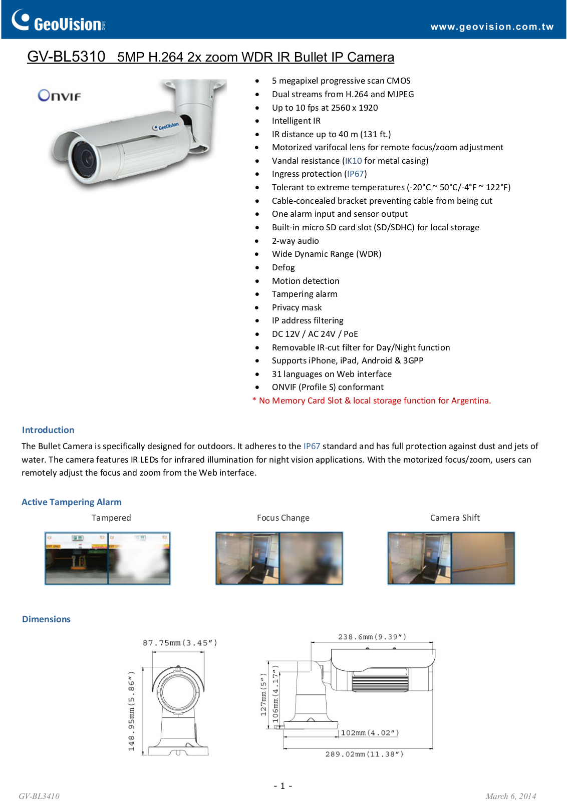 GeoVision BL5310 User Manual