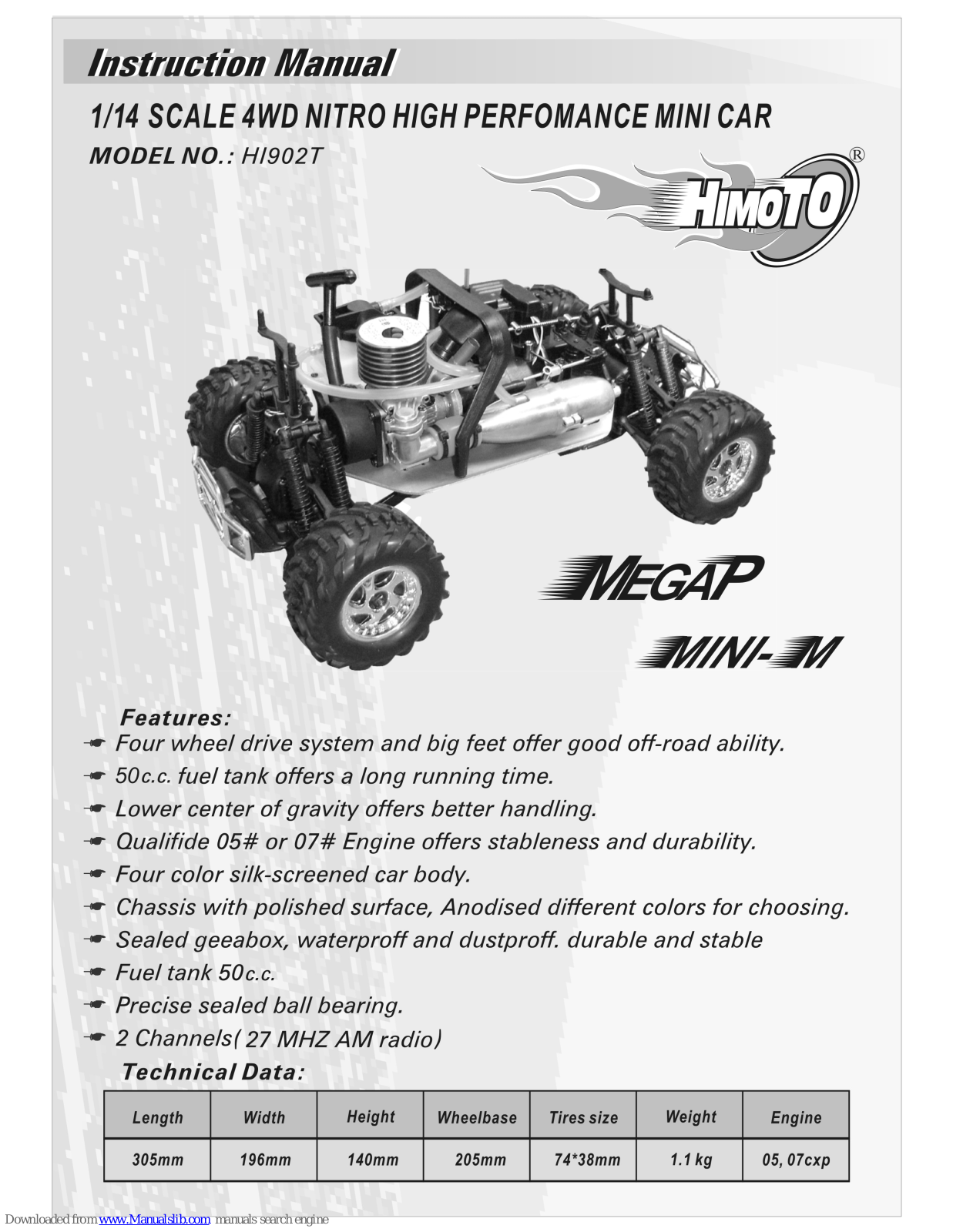 Himoto HI902T Instruction Manual