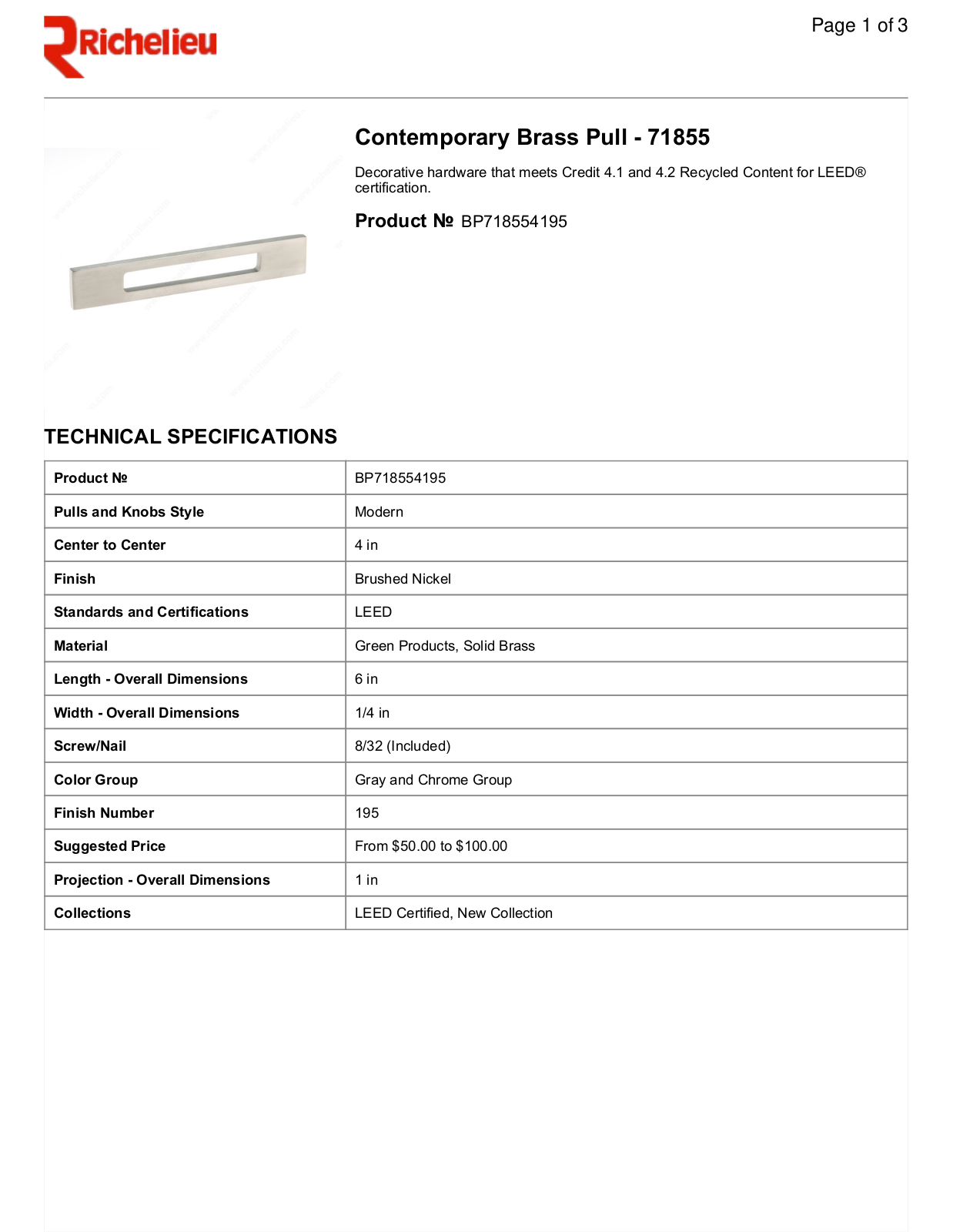 Richelieu RHC10539 Specifications - ManualMachine.com