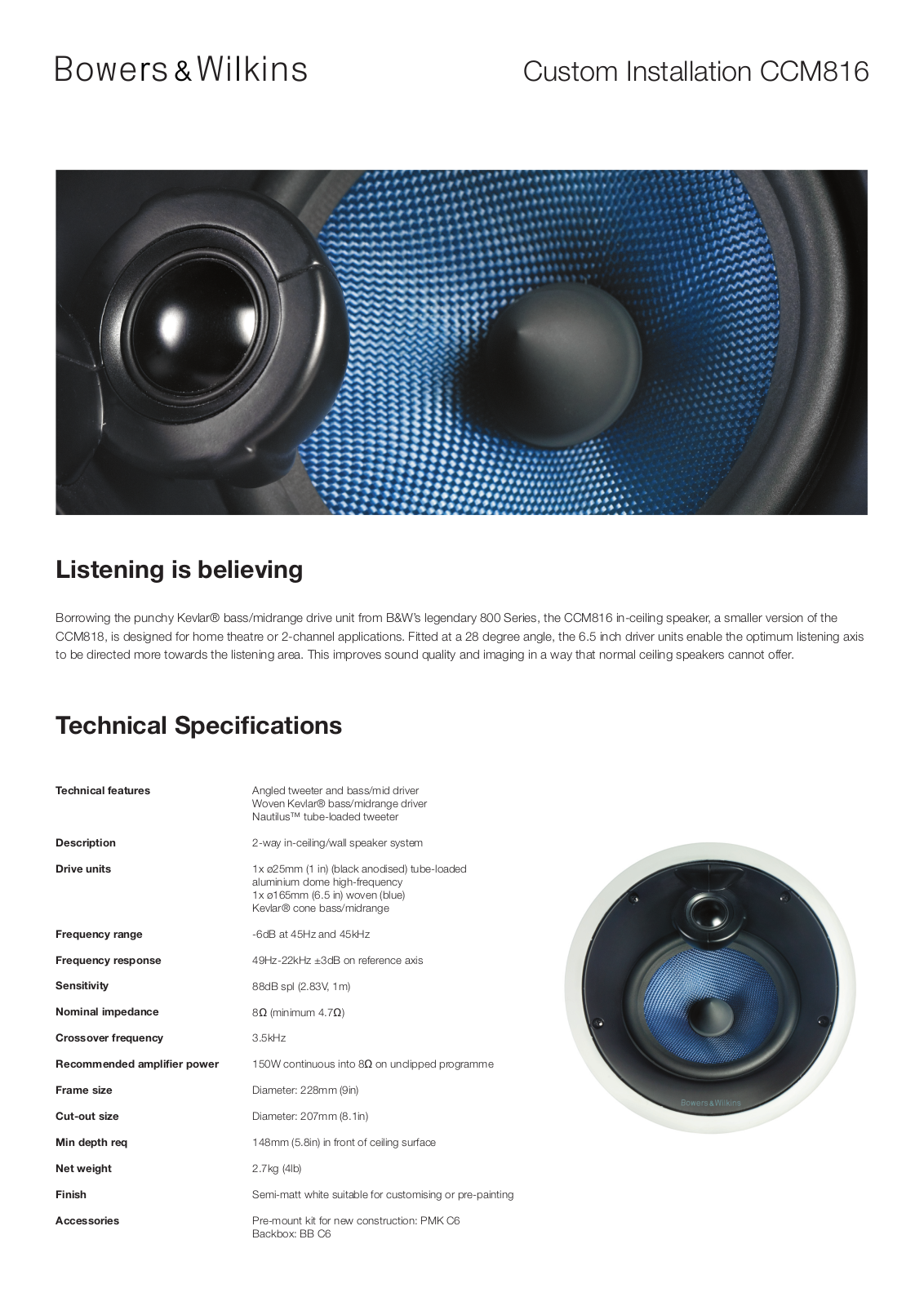 Bowers and Wilkins CCM-816 Brochure