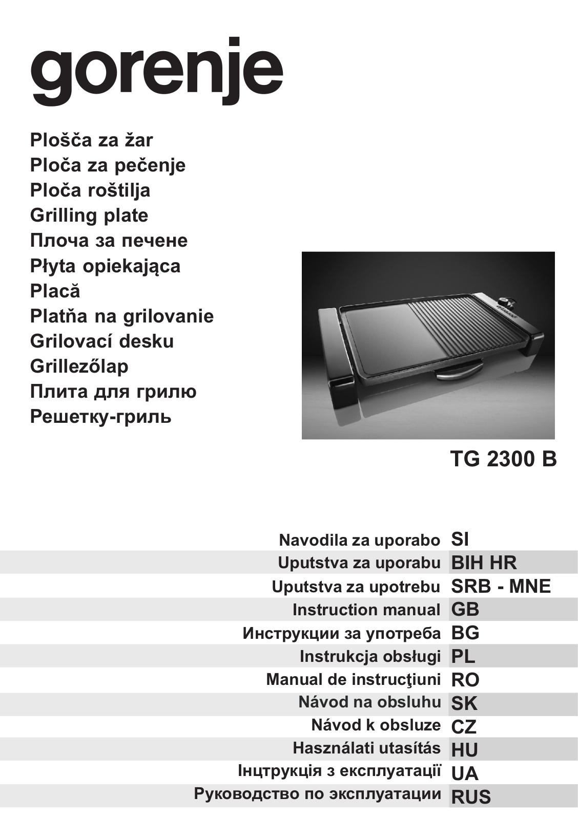 Gorenje TG2300MC User Manual