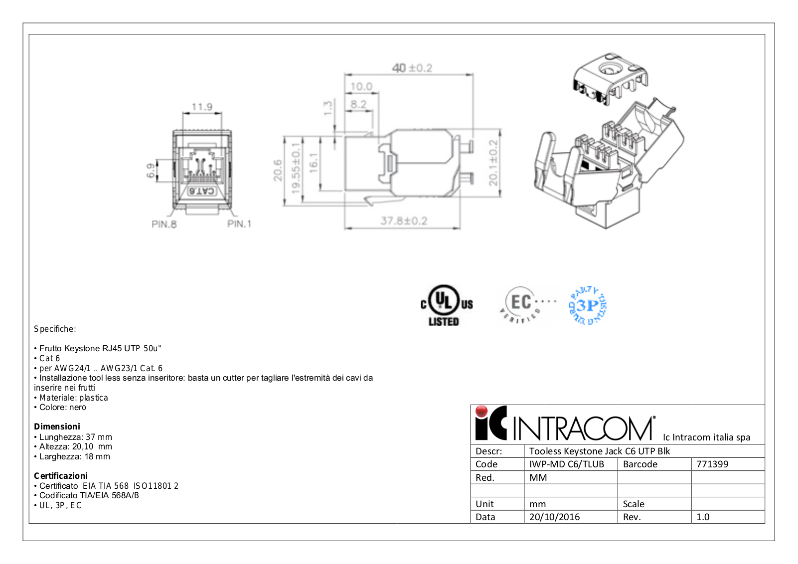 Intellinet IWP-MDC6/TLUB Drawing - ManualMachine.com
