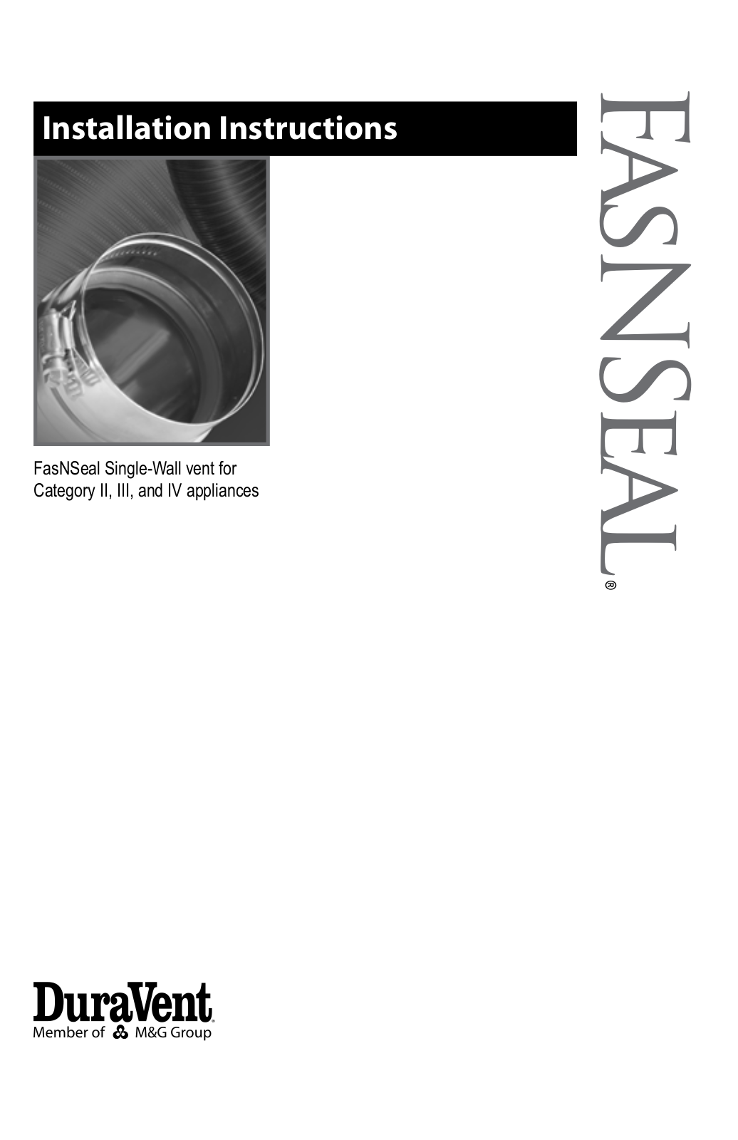 DuraVent FasNSeal Single-Wall User Manual