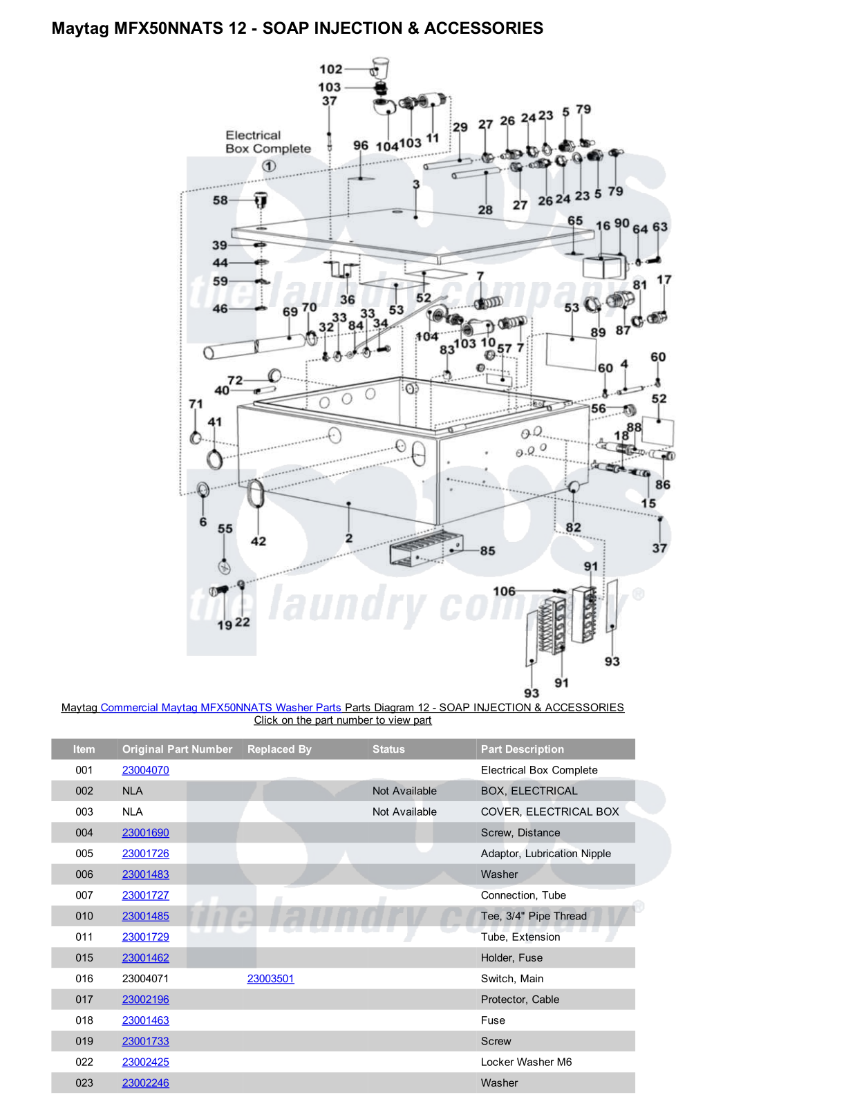 Maytag MFX50NNATS Parts Diagram