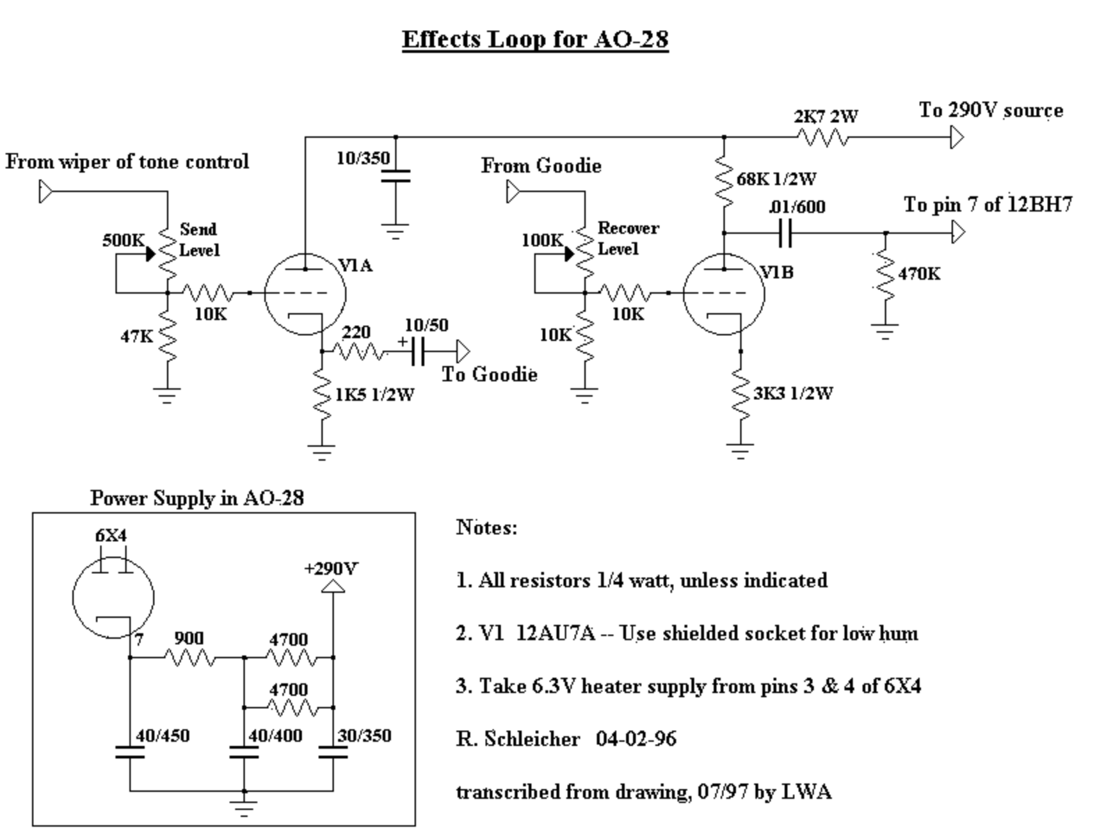 Fender fxloop schematic