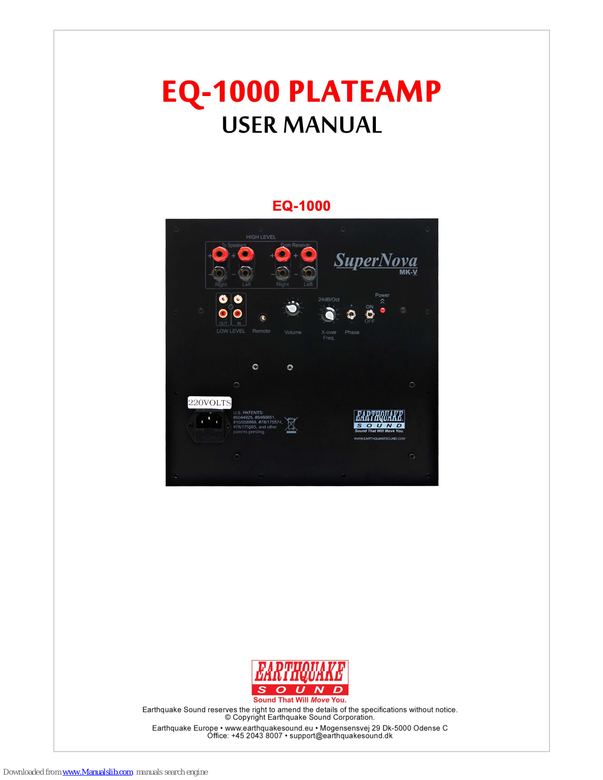 EarthQuake EQ-1000 User Manual