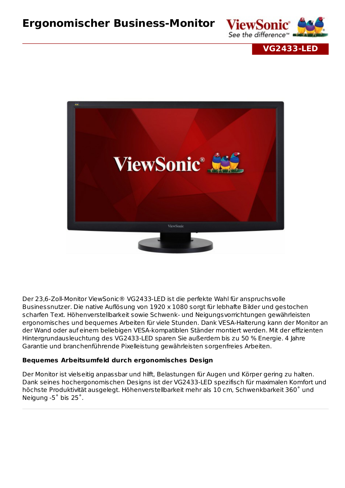 ViewSonic VG2433-LED User Manual