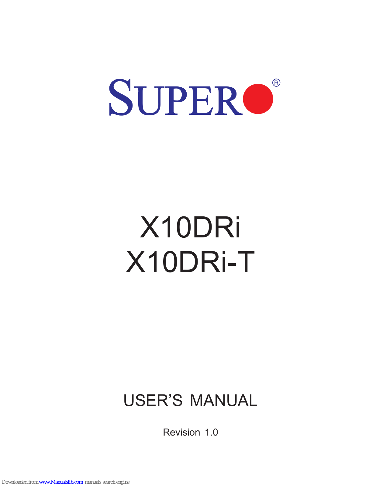 Super X10DRi, X10DRi-T User Manual - ManualMachine.com
