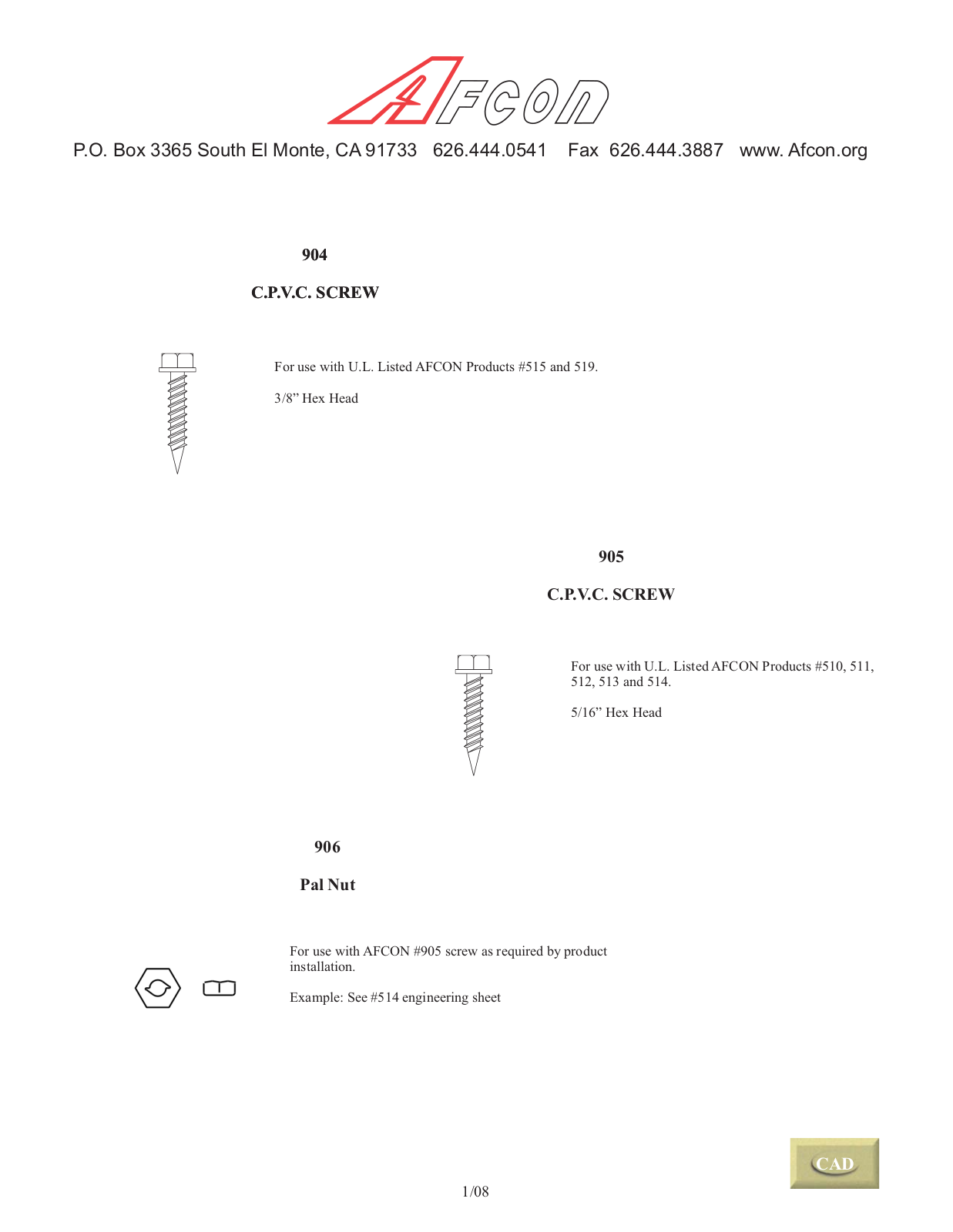 Afcon 904, 905, 906 User Manual