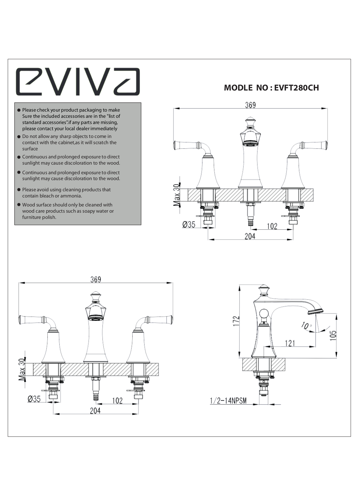 Eviva EVIE1274 Specifications - ManualMachine.com