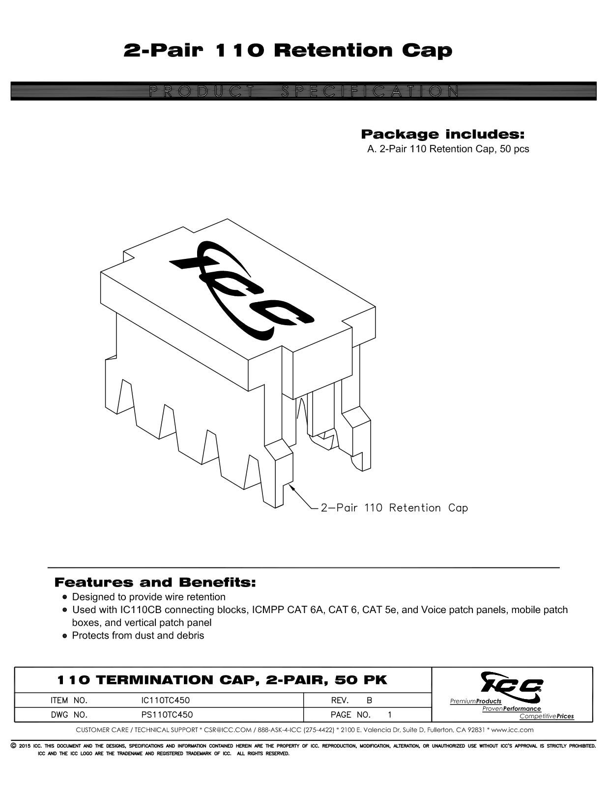 ICC IC110TC450 Specsheet