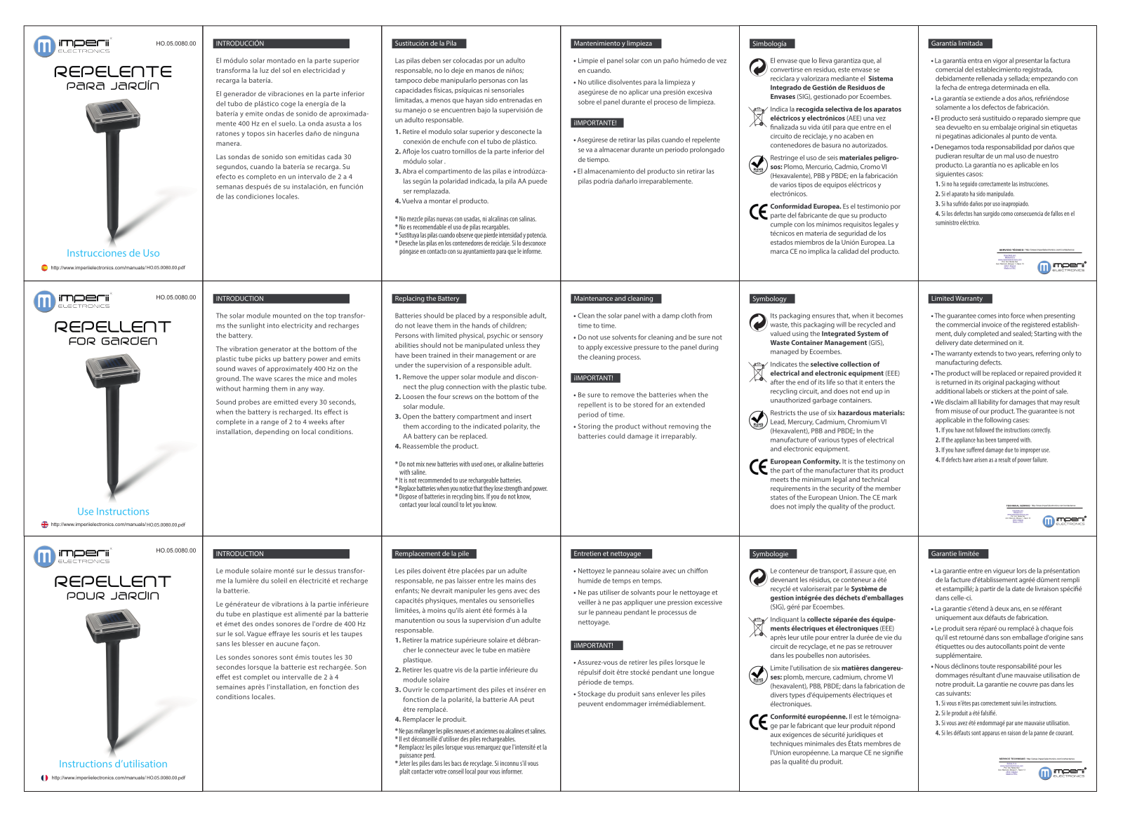 imperii electronics Repellent for Garden Instruction Manual