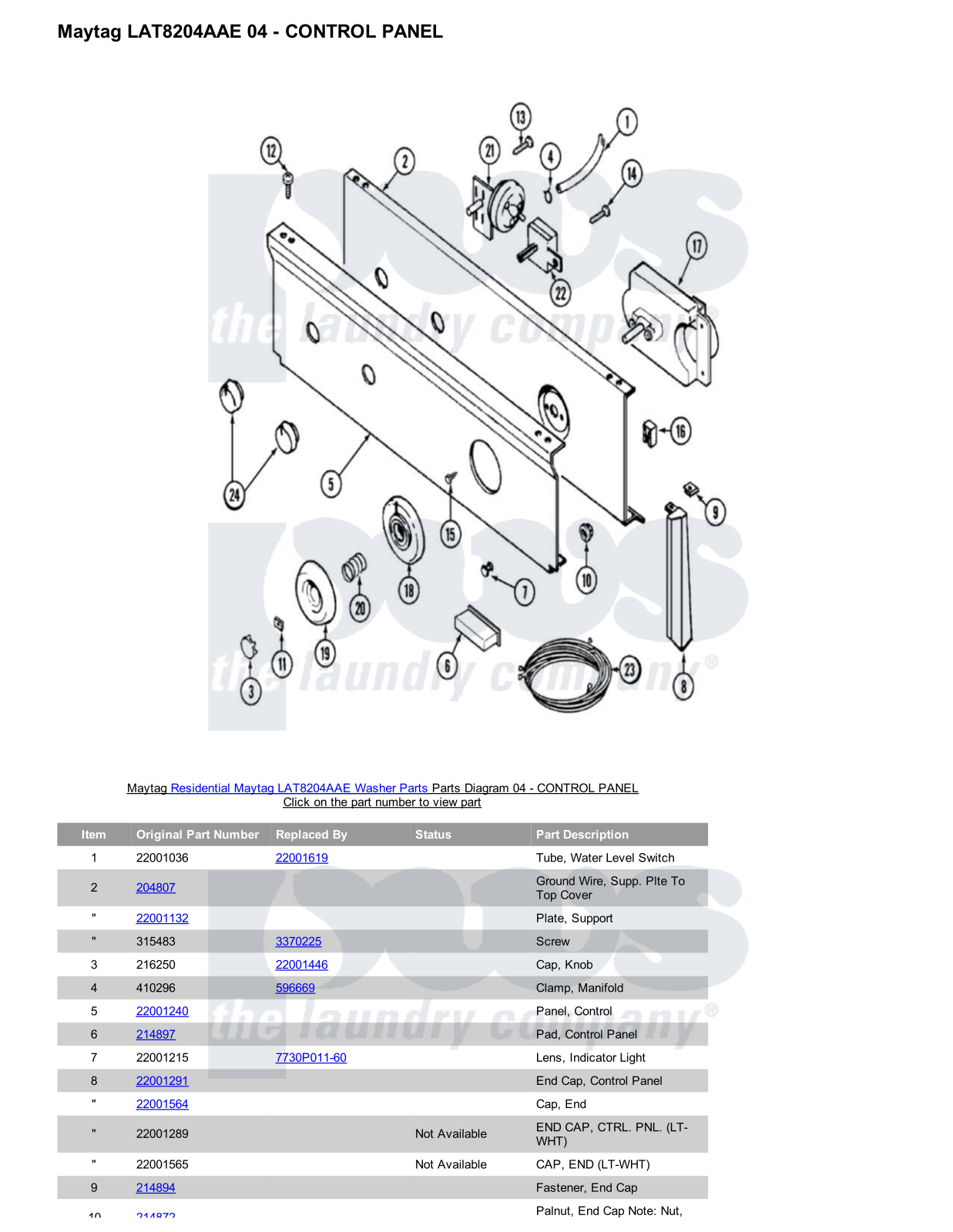 Maytag LAT8204AAE Parts Diagram