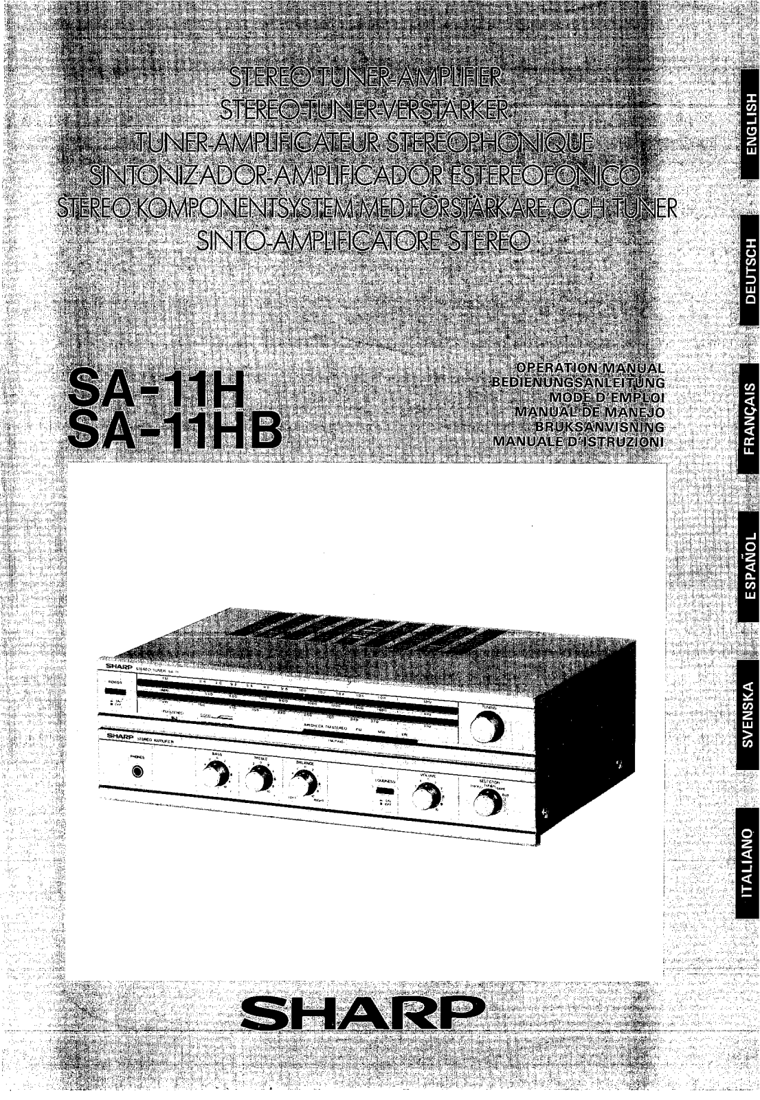 Sharp SA-11H, SA-11HB User Manual