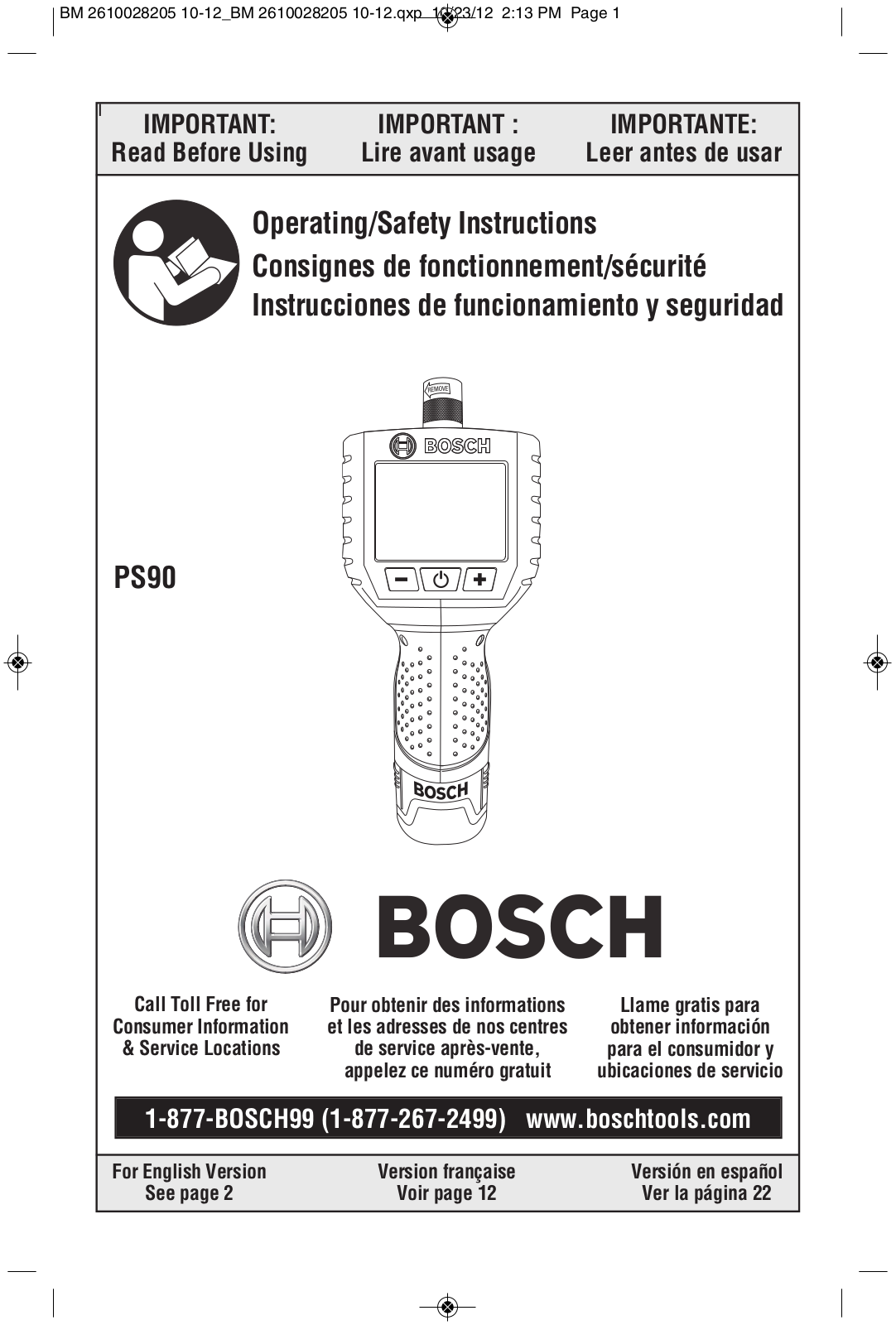 Bosch Power Tools PS90-1A User Manual