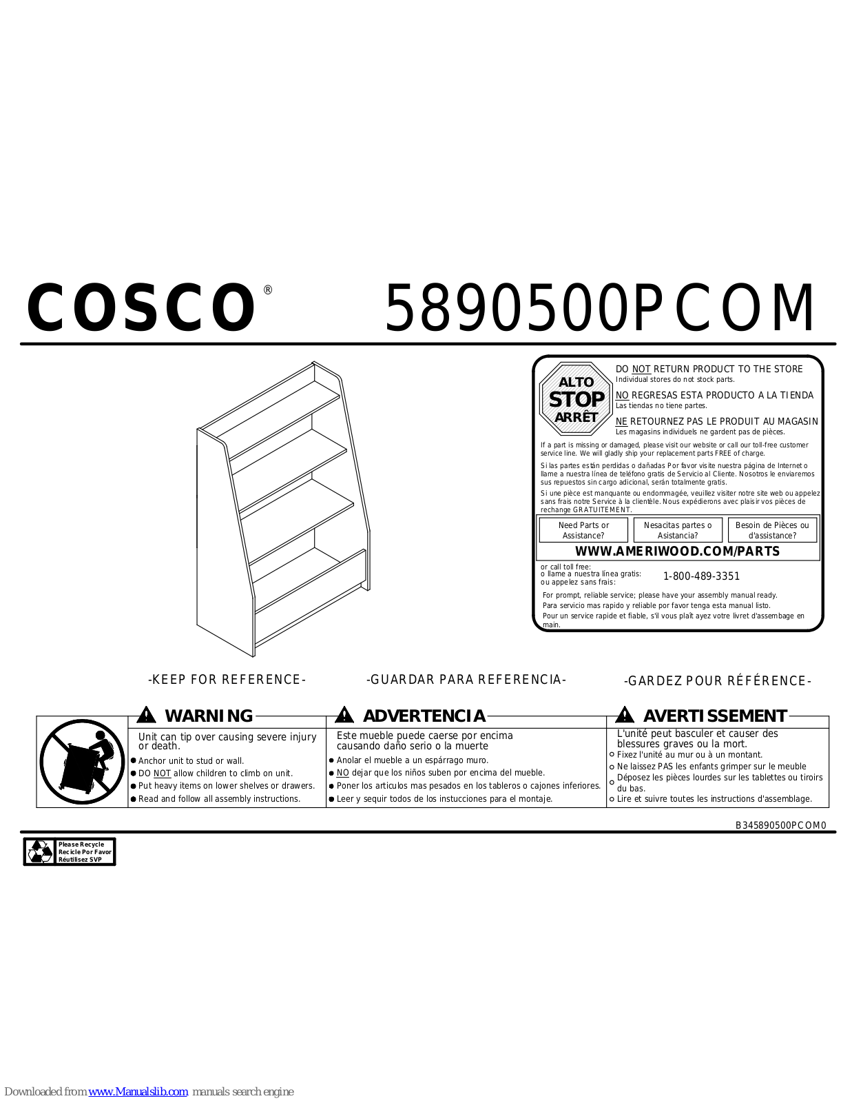 Cosco 5890500PCOM User Manual - ManualMachine.com