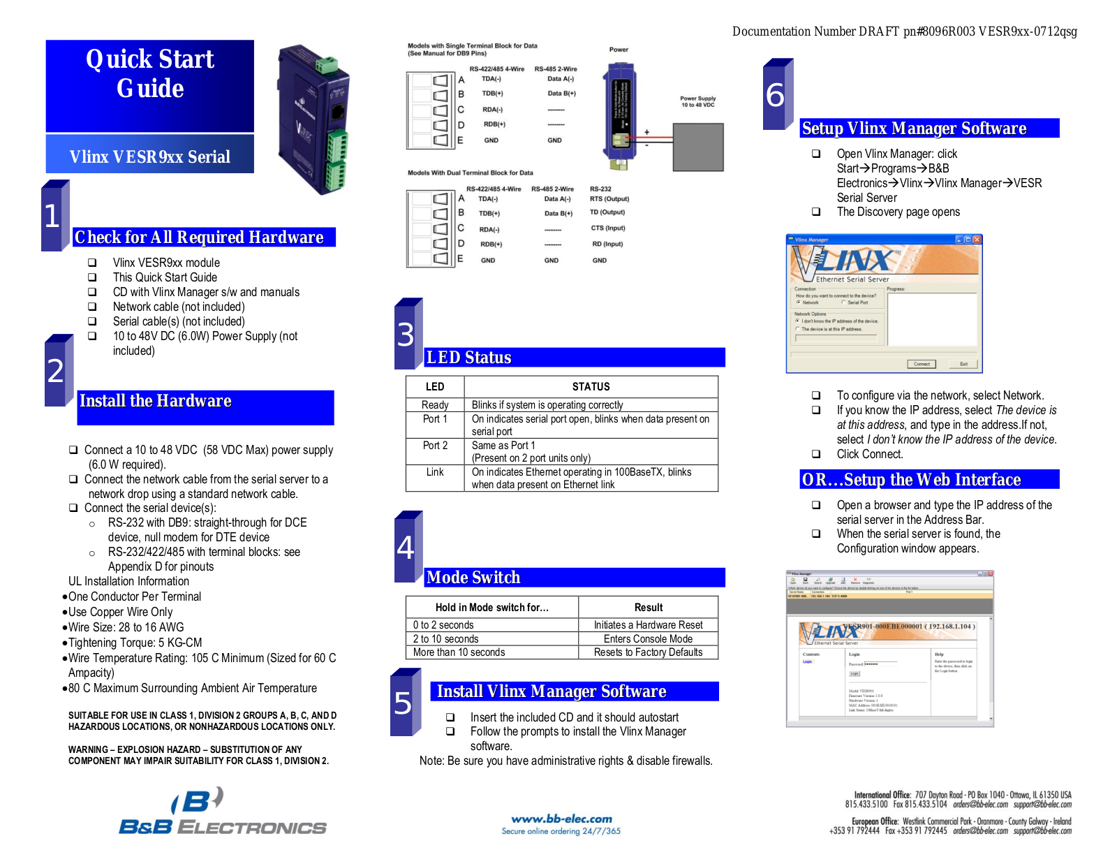 B&B Electronics TB5P508SR-2PK Quick Start Guide