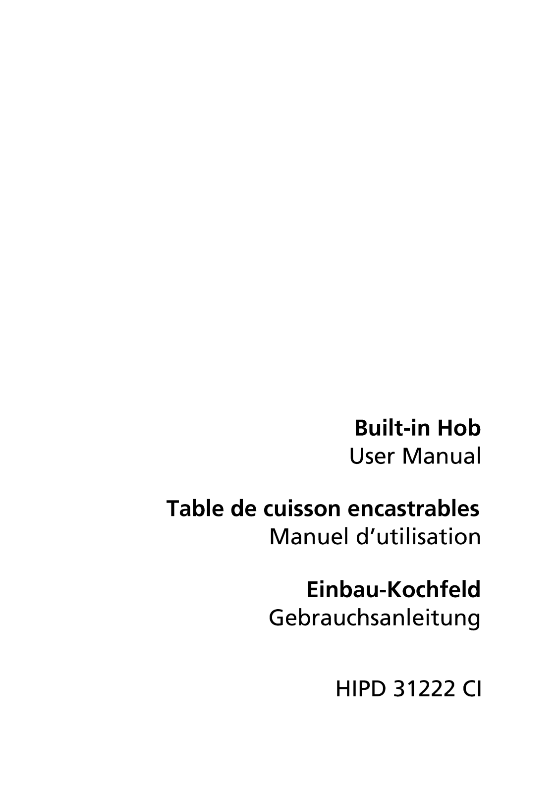 Beko HIPD31222CI User manual