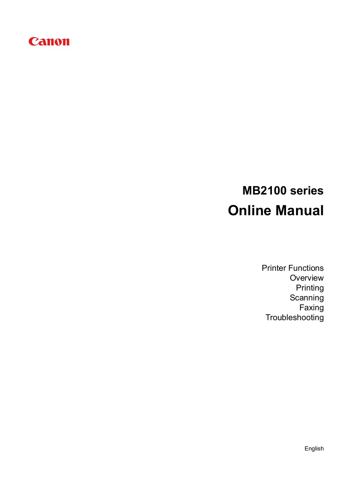 Canon MB2100 Series Online Manual