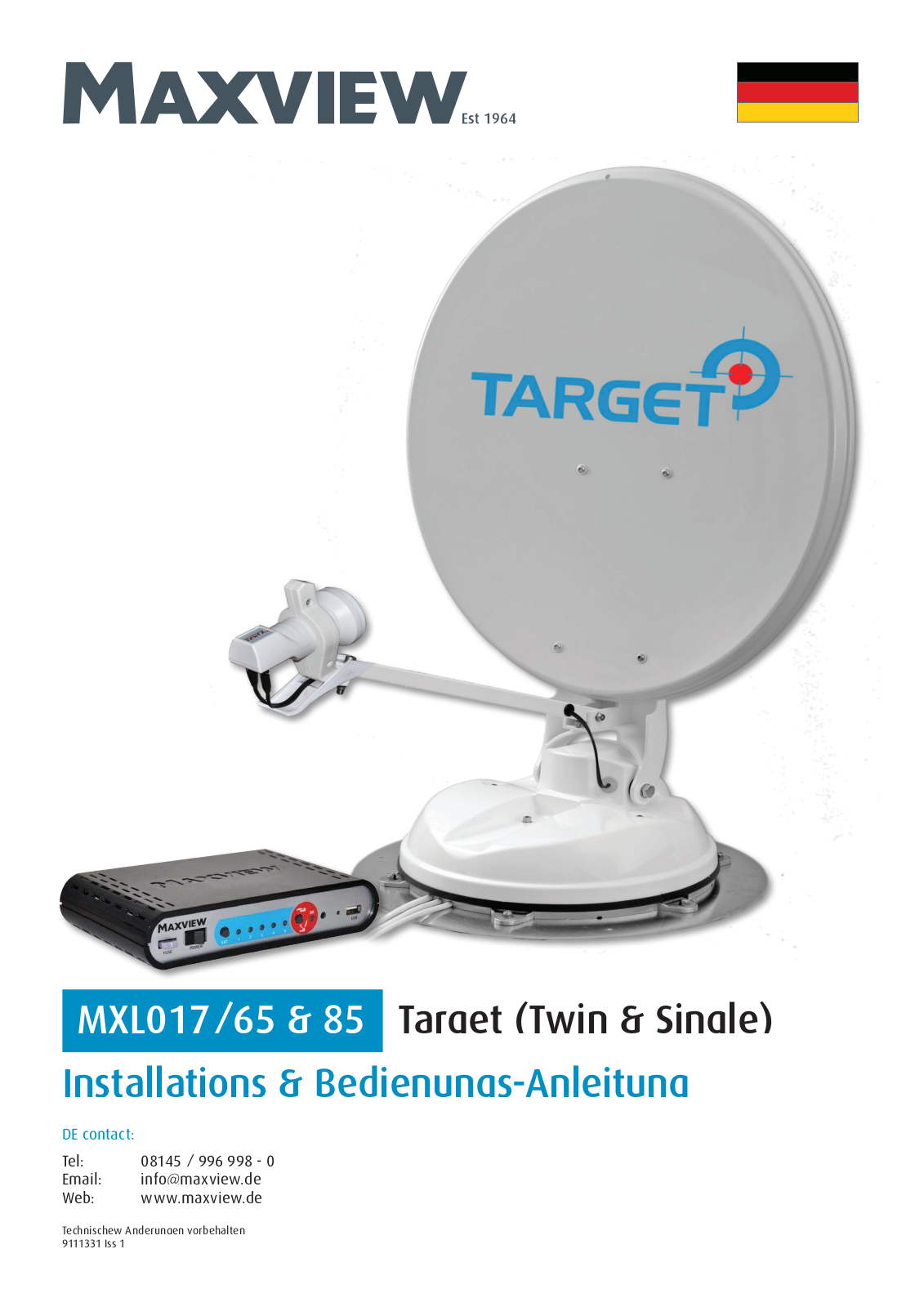 Maxview Target 65cm operation manual