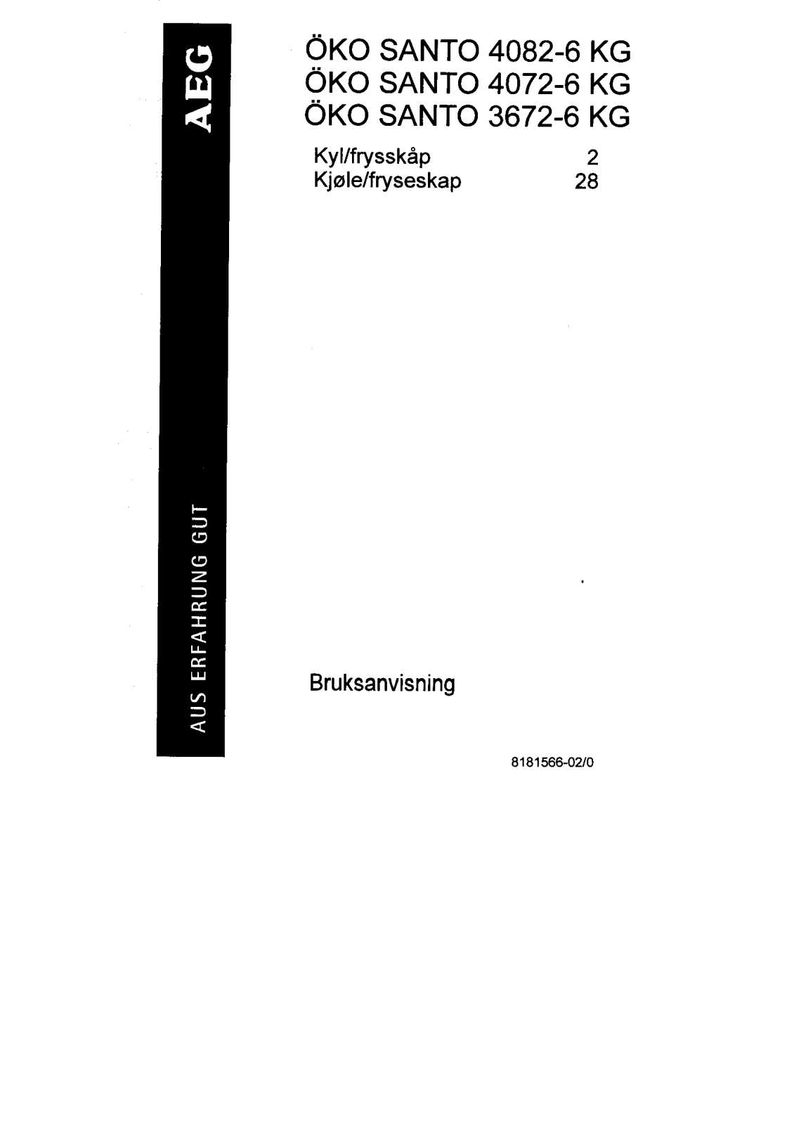 AEG Santo 4082-6KG, Santo 4072-6KG User Manual