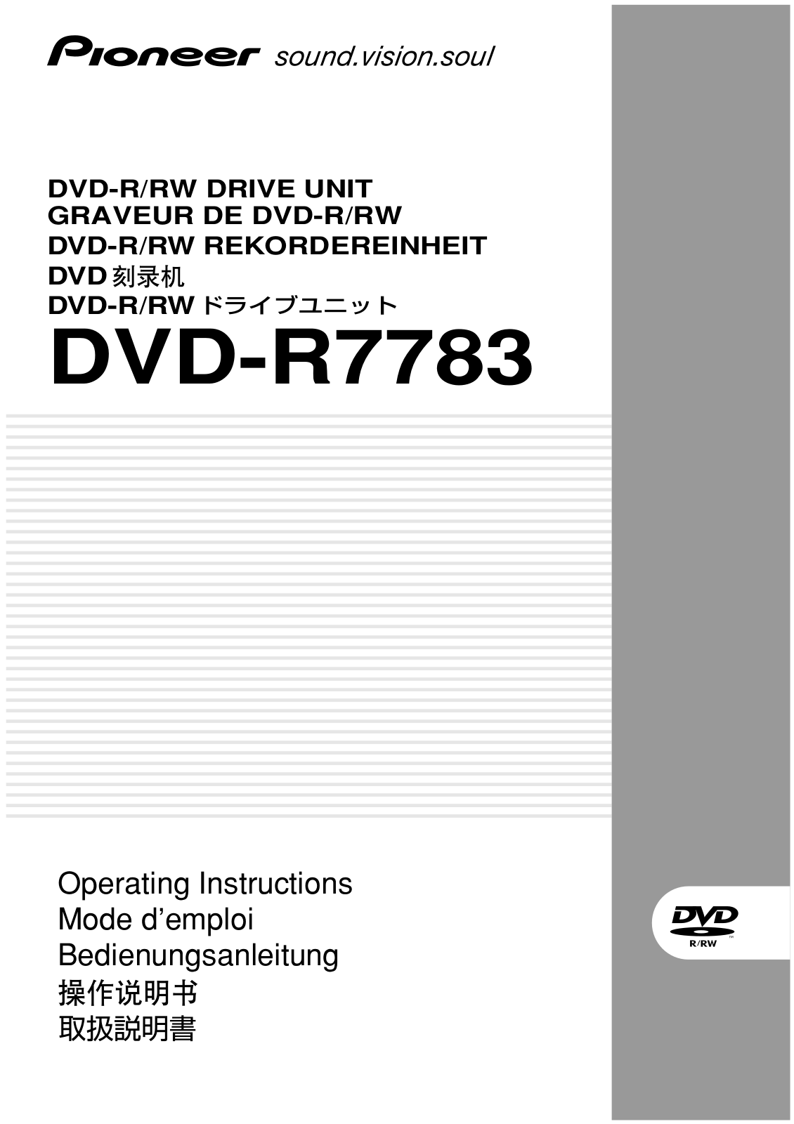 Pioneer DVD-R7783 User Manual