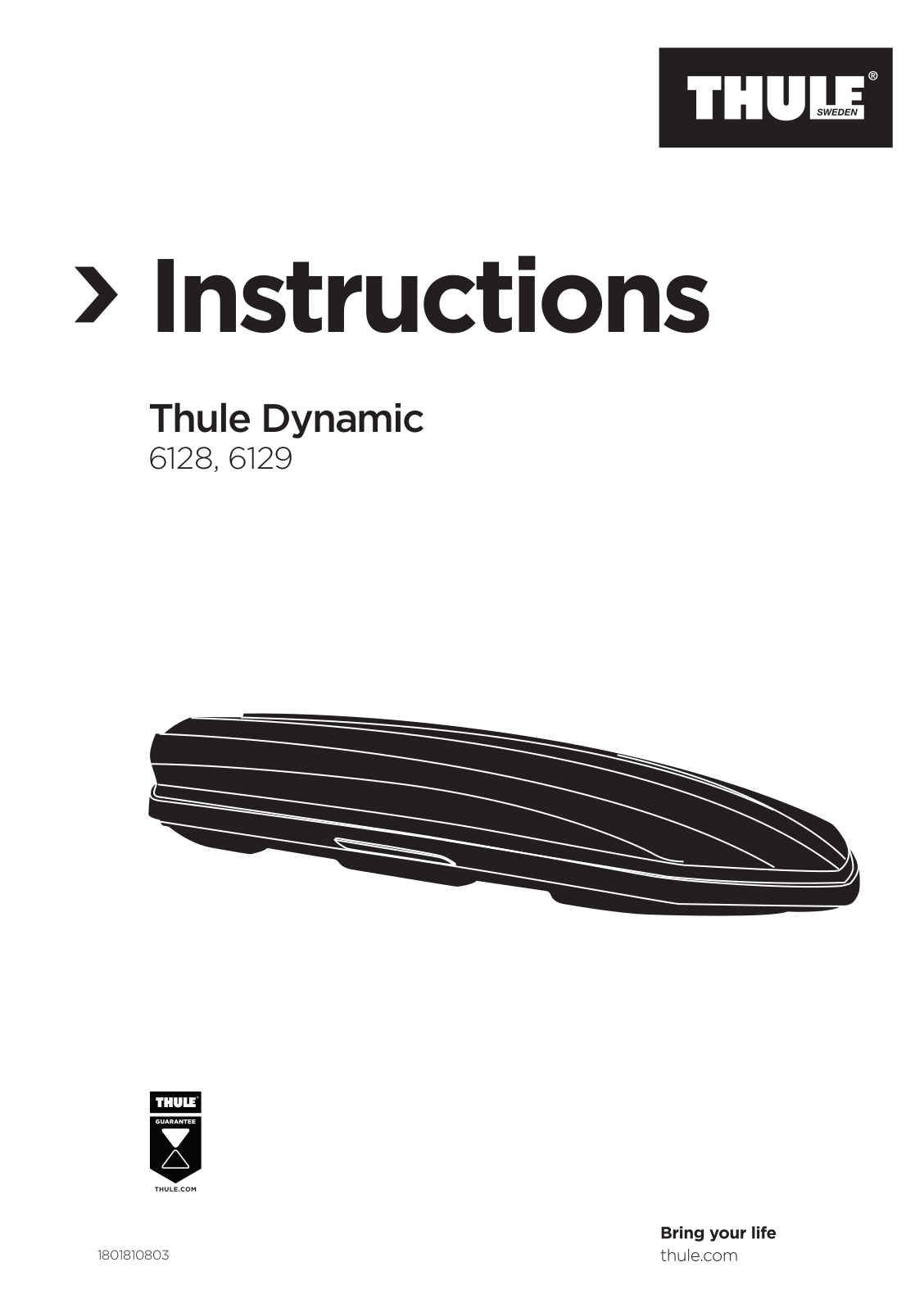 Thule Dynamic 900/L 6129, Dynamic 800/M 6128 Instructions Manual