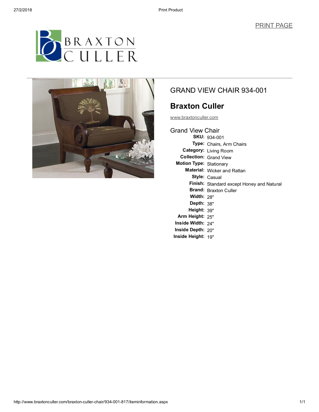 Braxton Culler BXCL1748 Specifications - ManualMachine.com