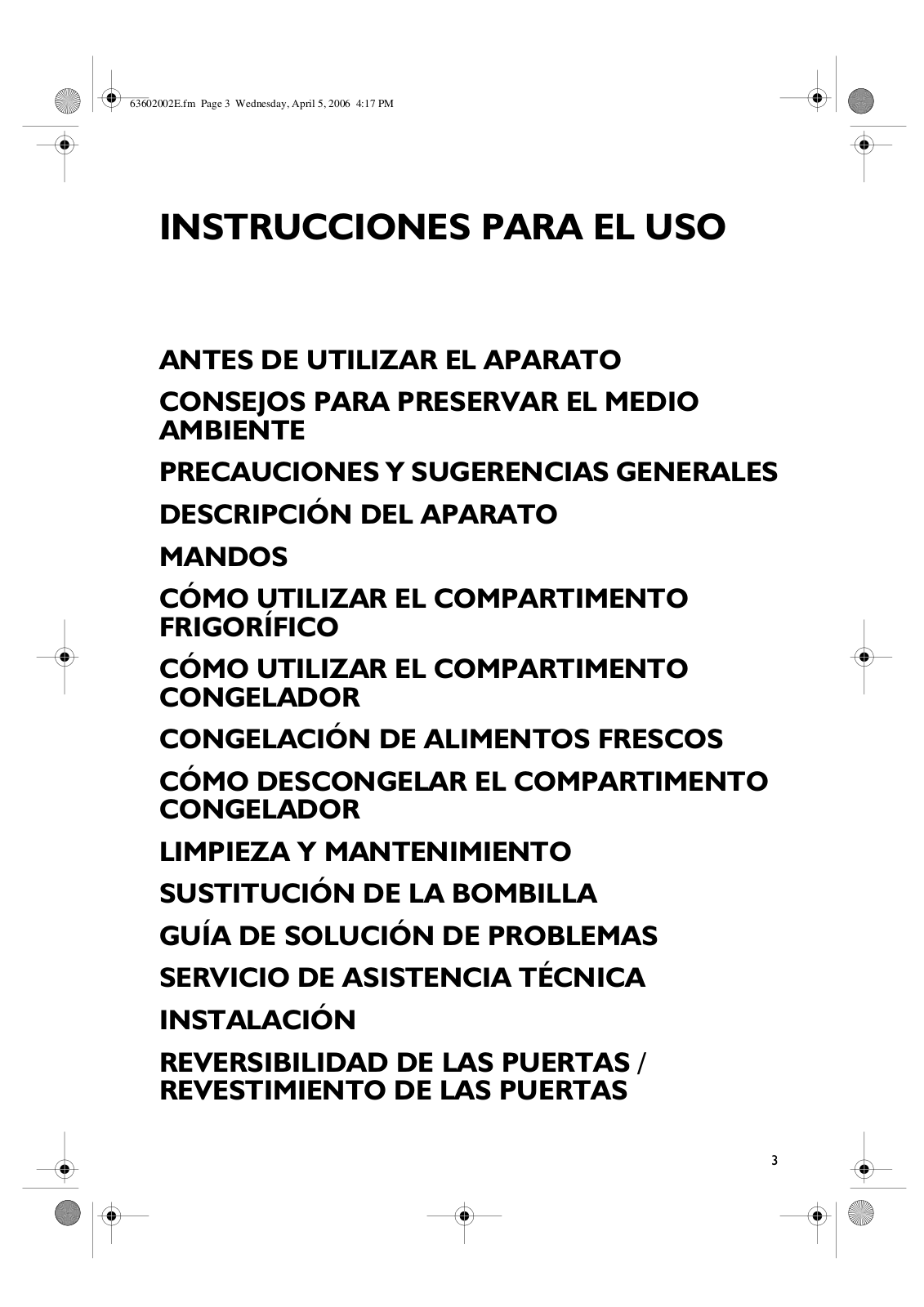 Whirlpool ARC 2340 INSTRUCTION FOR USE