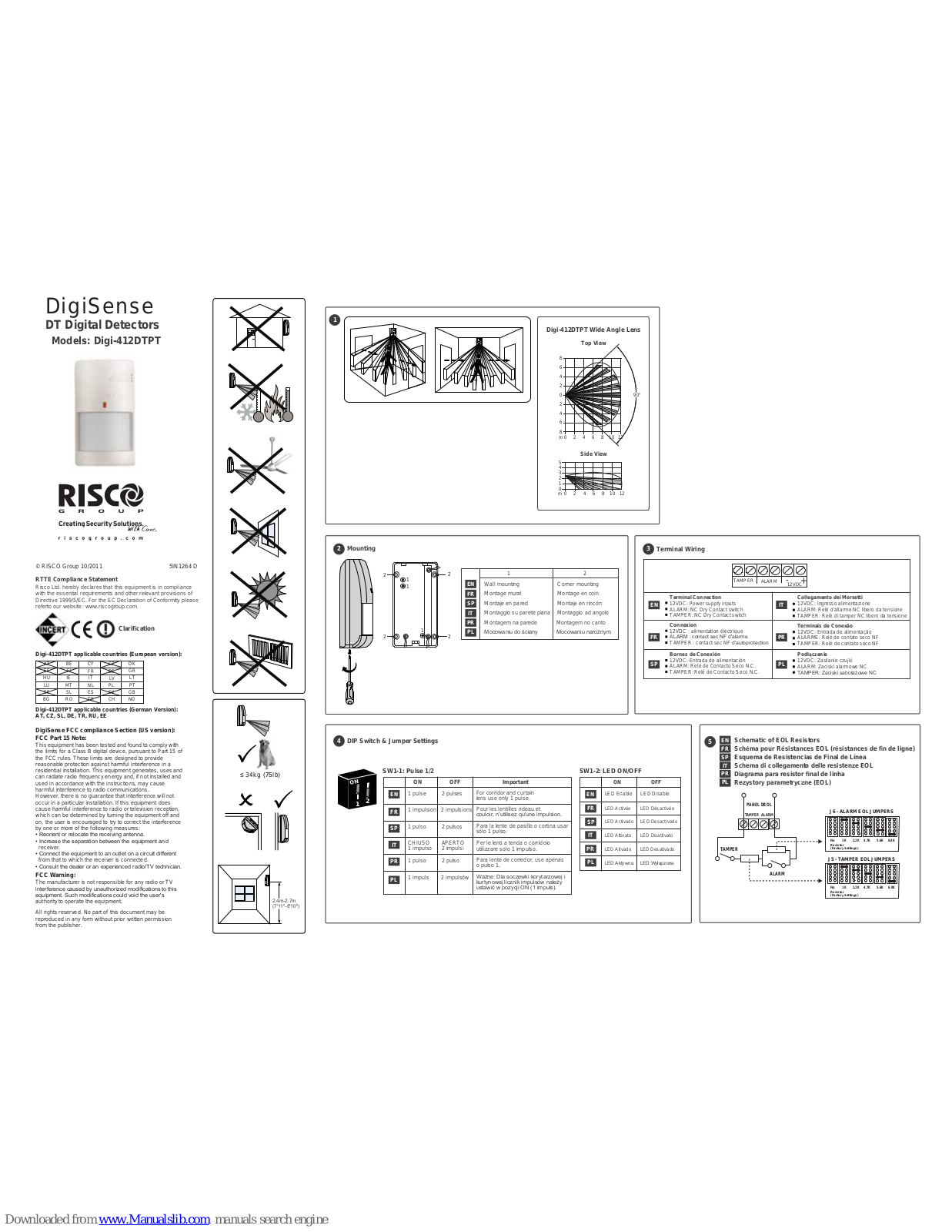 Risco DigiSense Digi-412DTPT User Manual