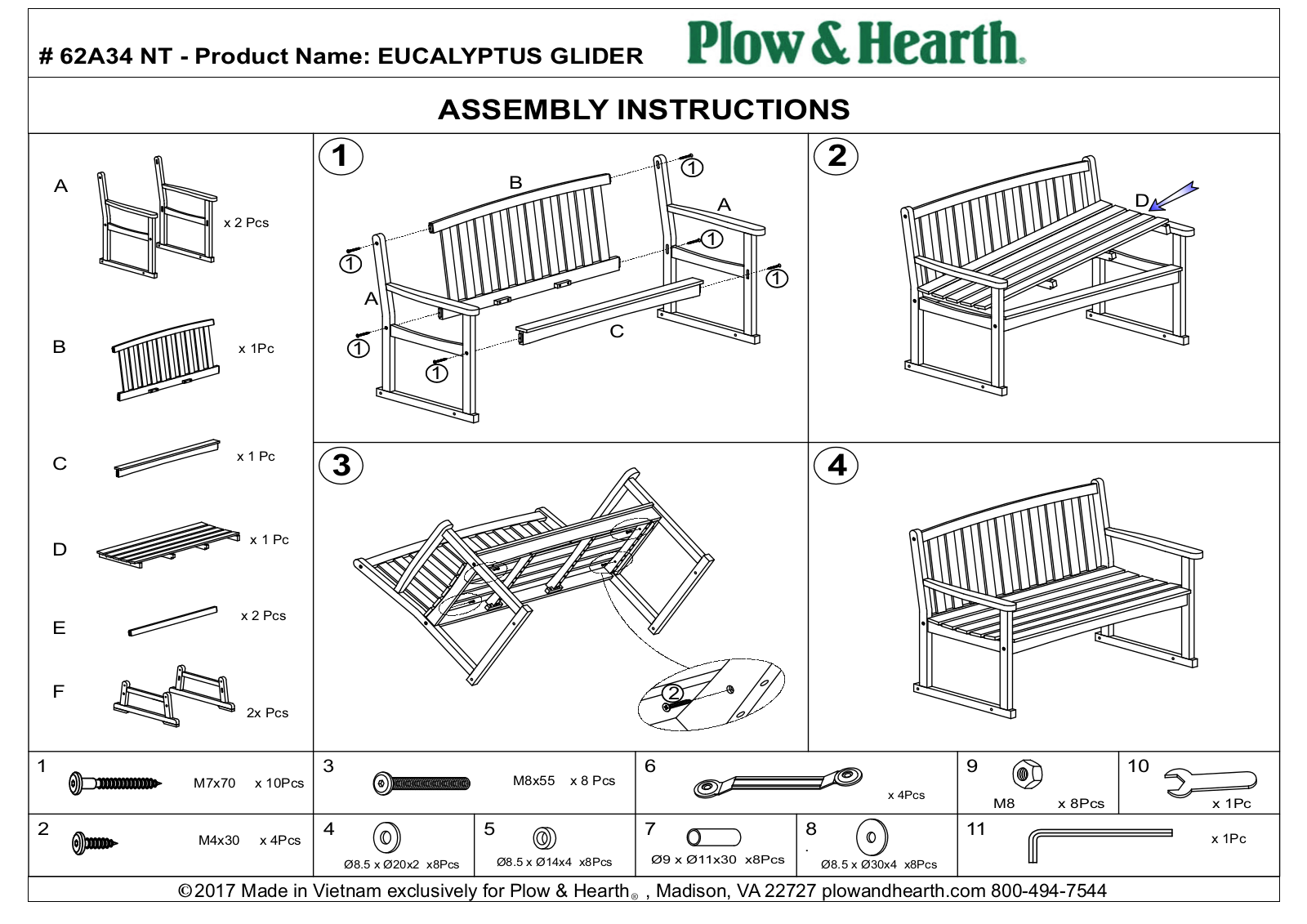 Plow & Hearth PLHE1783 Installation & Assembly - ManualMachine.com