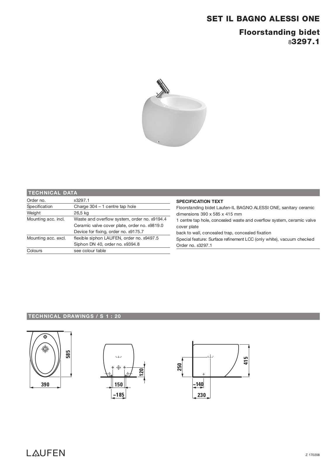 Laufen 8.3297.1 Datasheet - ManualMachine.com
