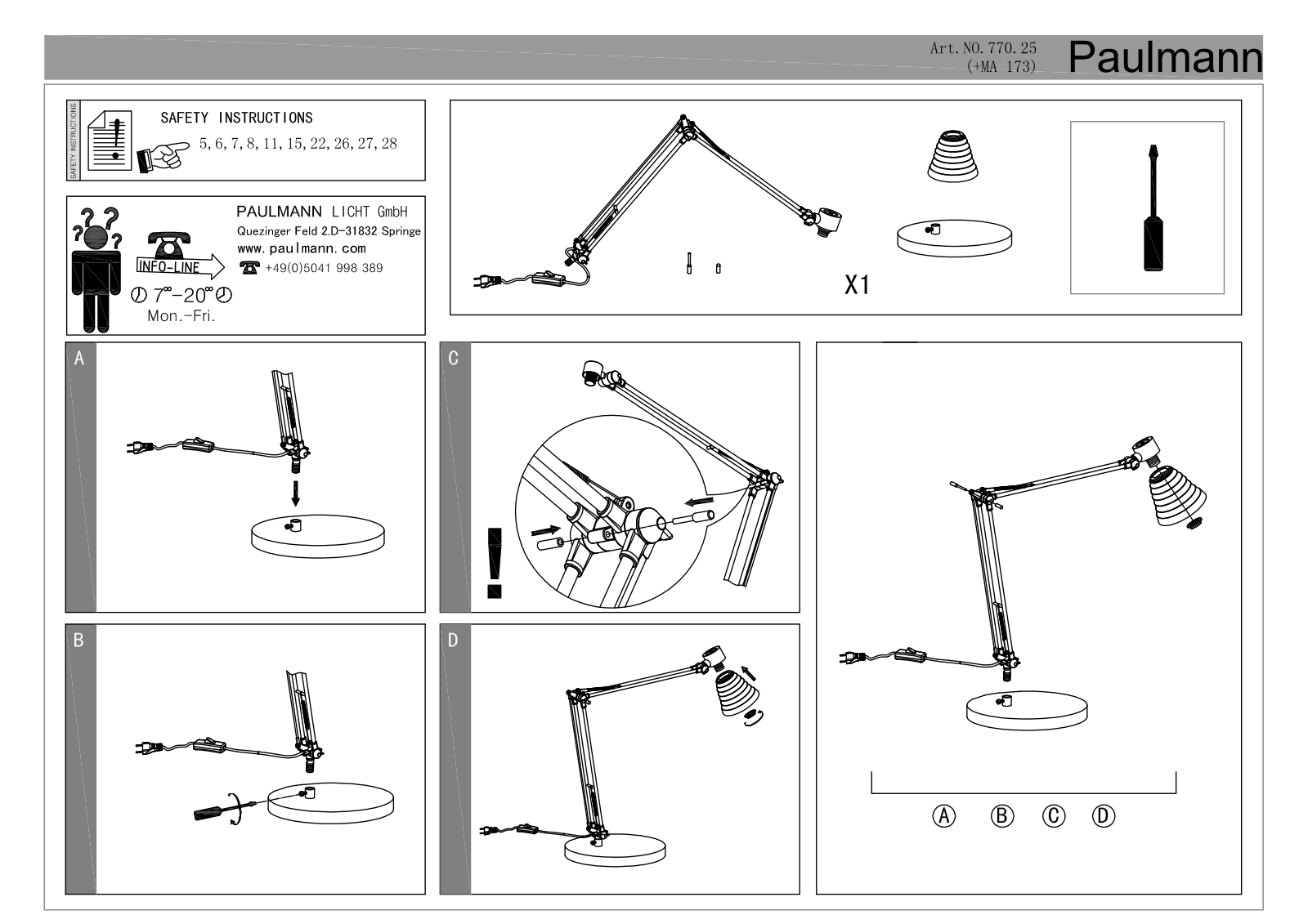 Paulmann 77025 Safety instructions - ManualMachine.com