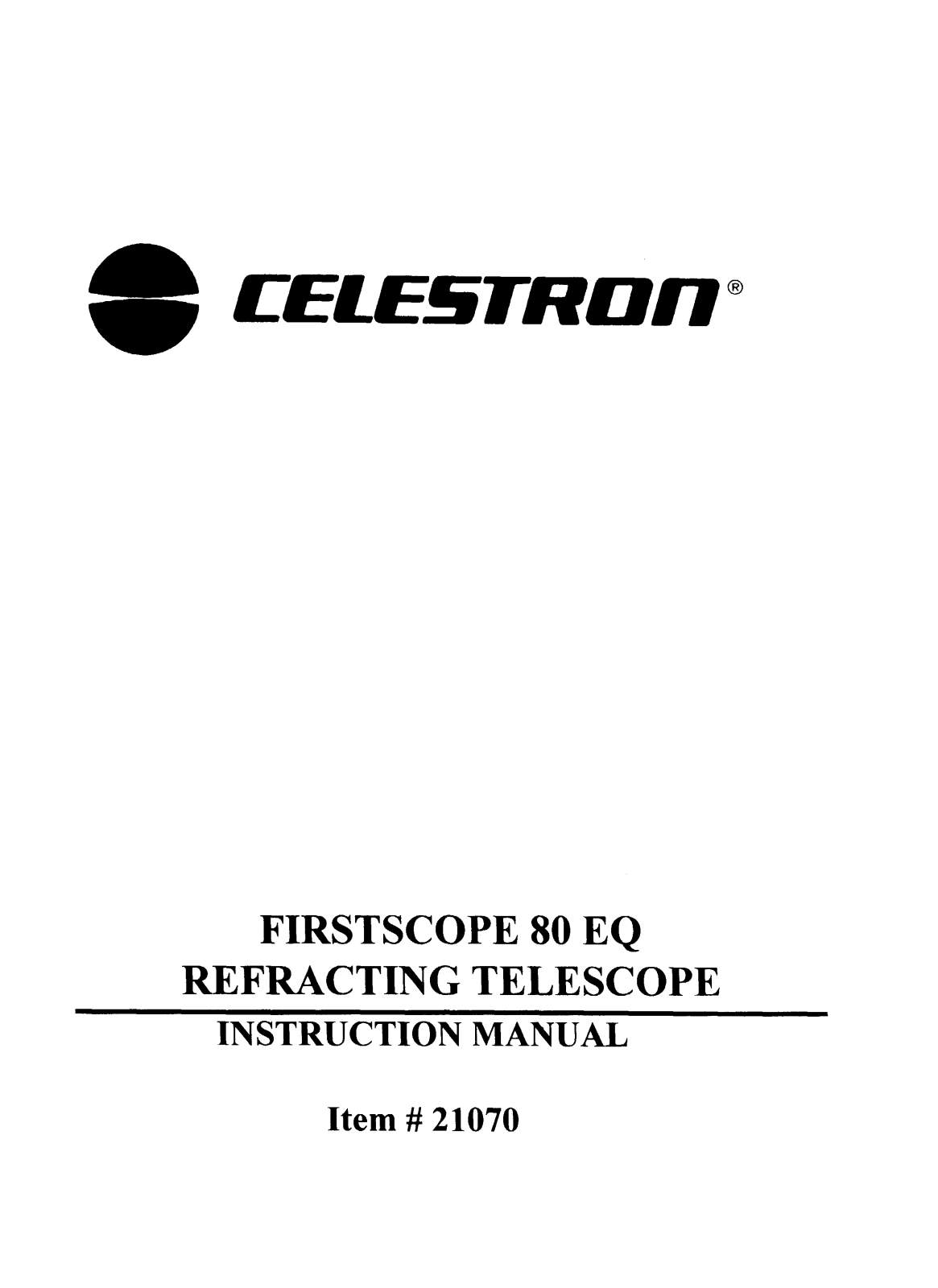 Celestron 21070 User Manual