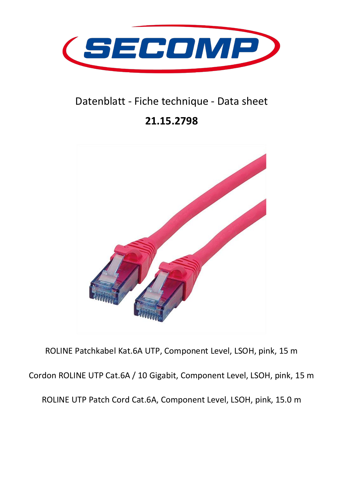 Roline 21.15.2798 User Manual