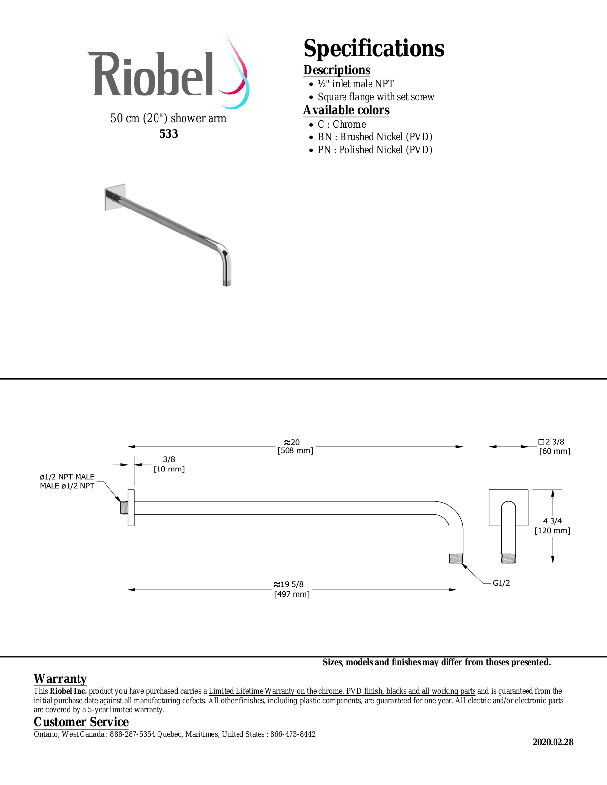 Riobel 533C Specifications - ManualMachine.com