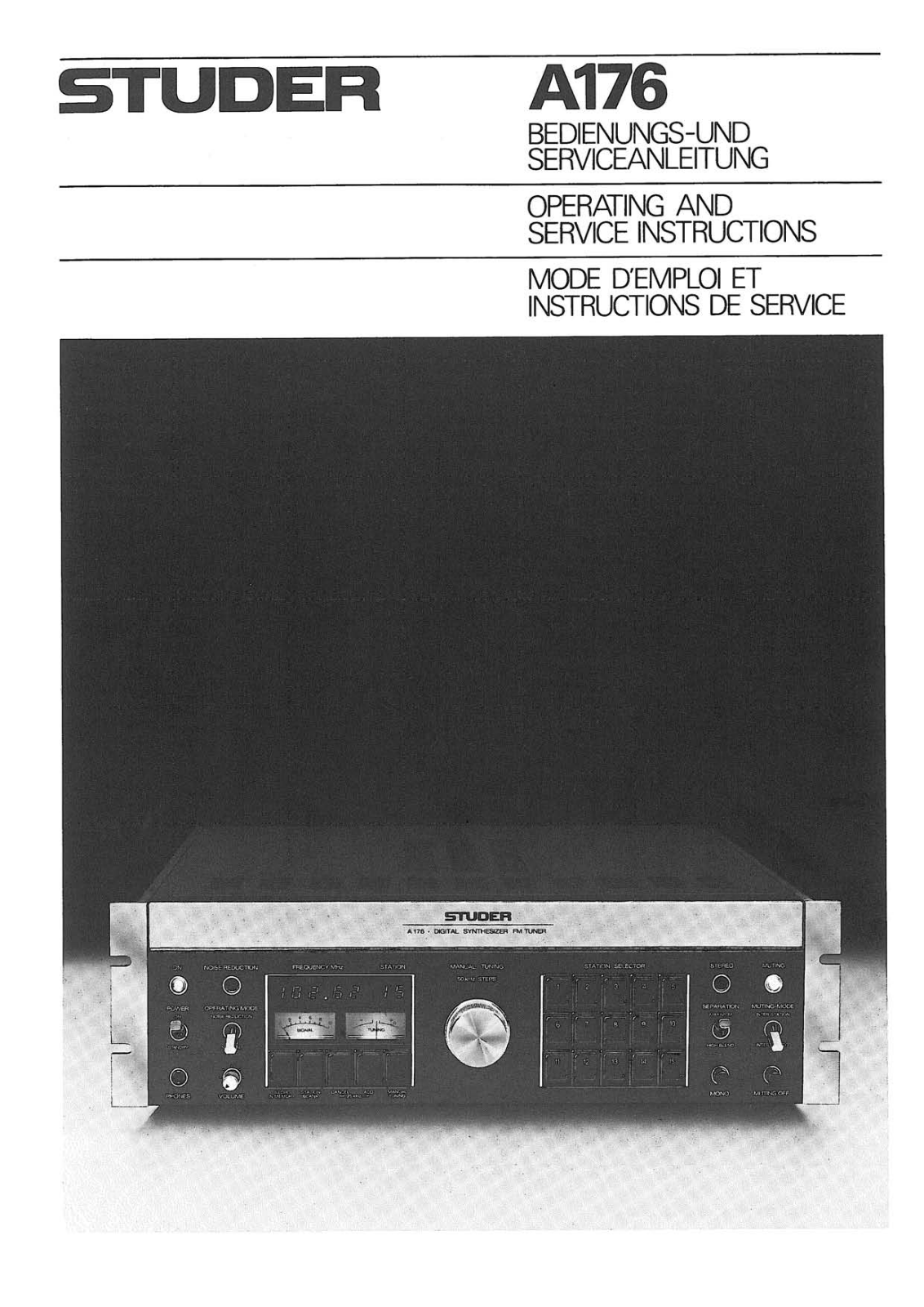 Studer A-176 Service manual