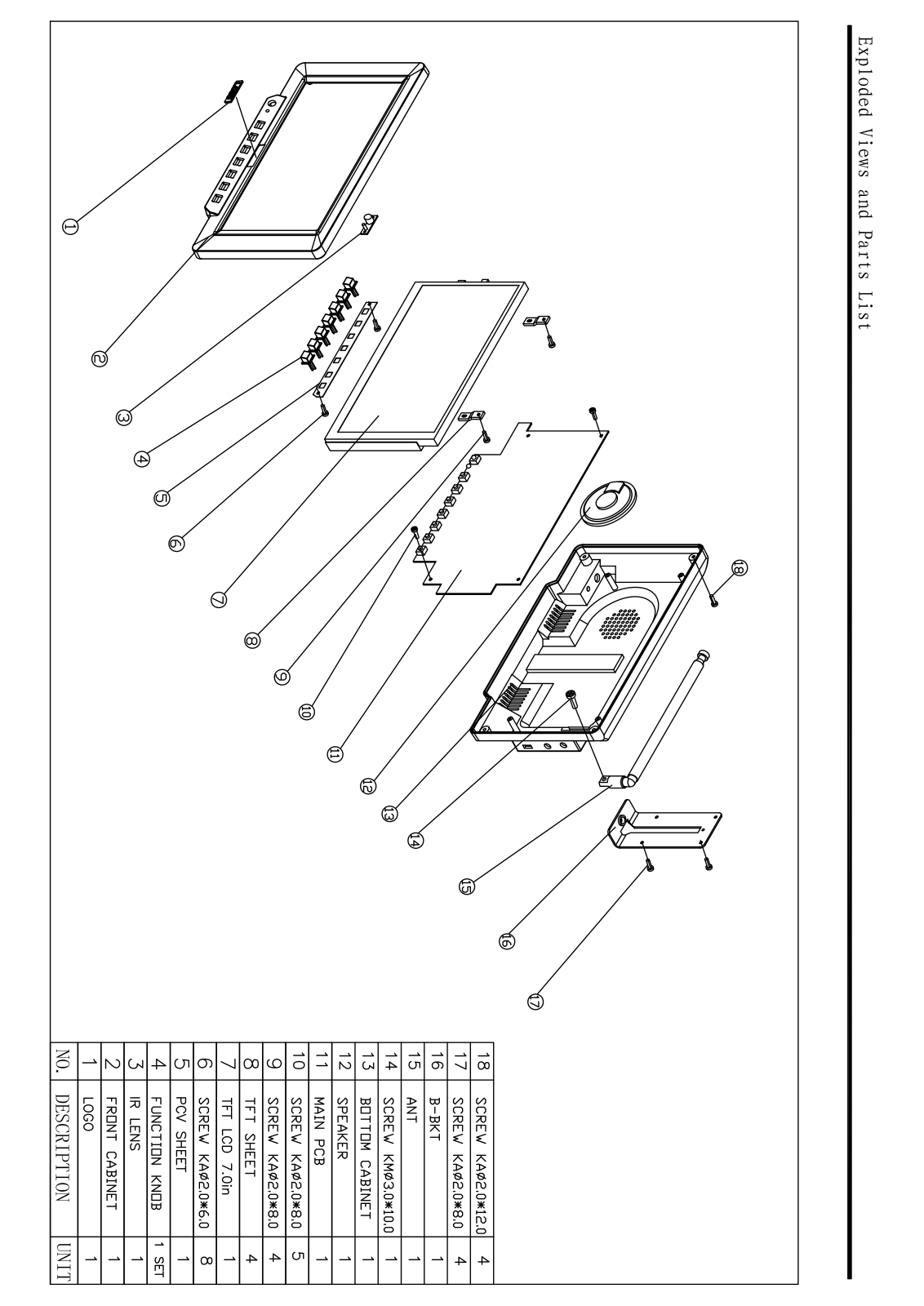 Vitek VT-5007 Exploded view