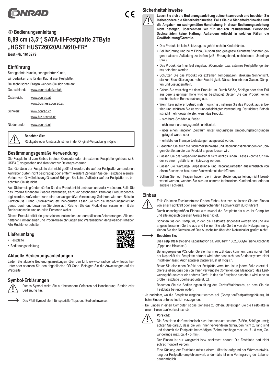 Hitachi HUS726020ALN610-FR Operation Manual