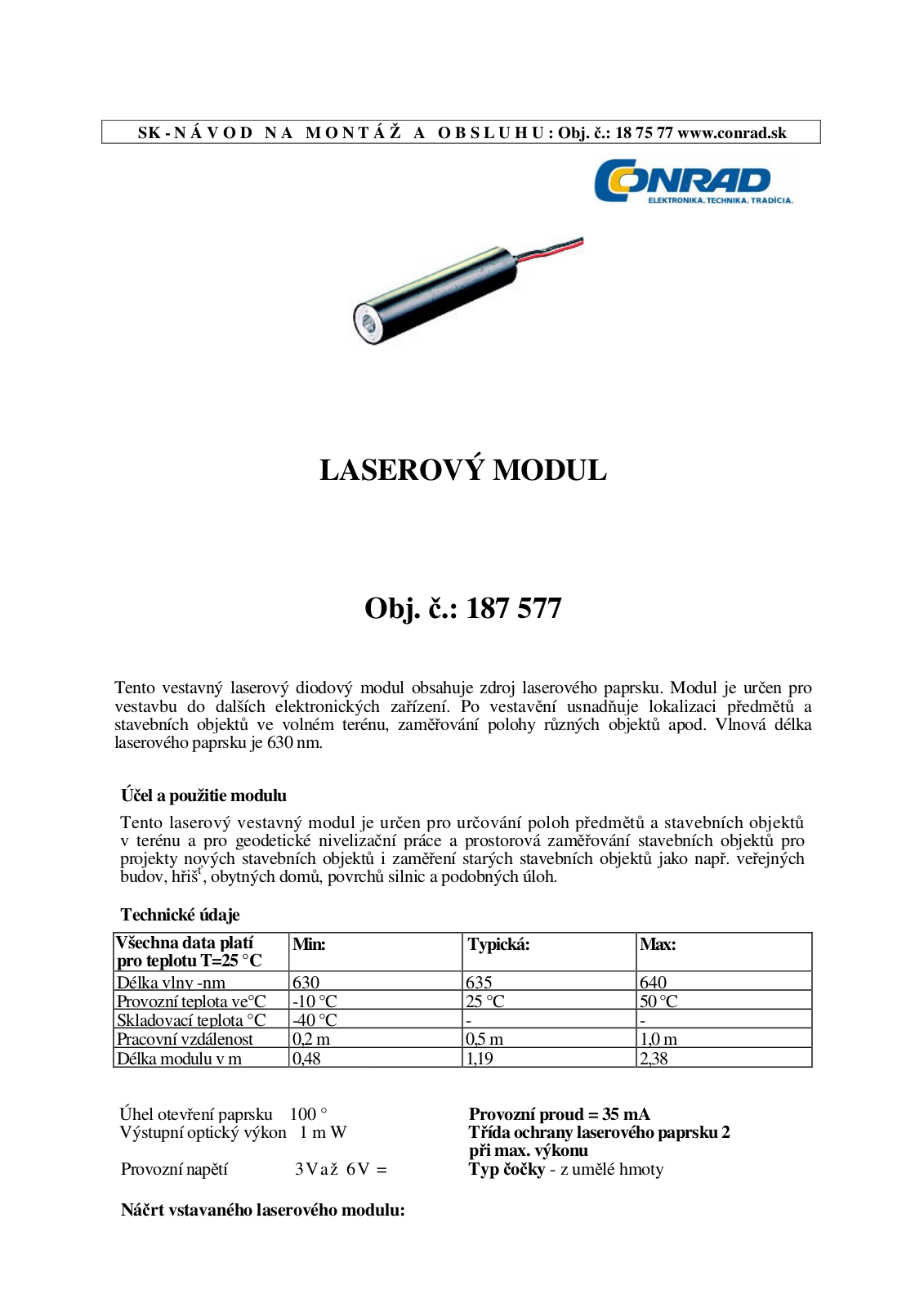 IMM Photonics IMM-63/01-LINE User guide