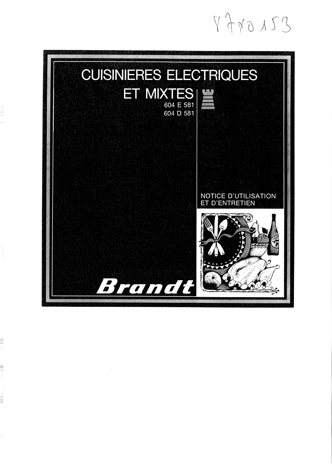 BRANDT 604D58 User Manual