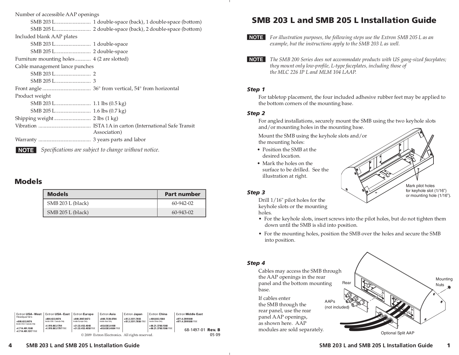 Extron Electronics SMB 205 L User Manual