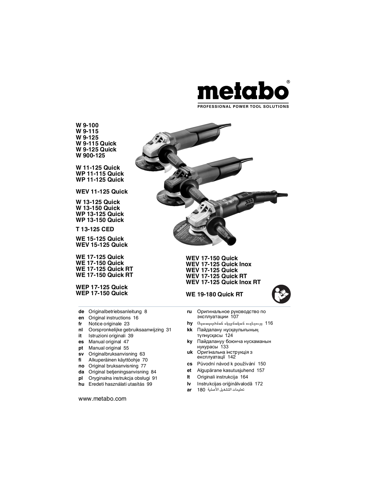 Metabo W 13-125 User Manual