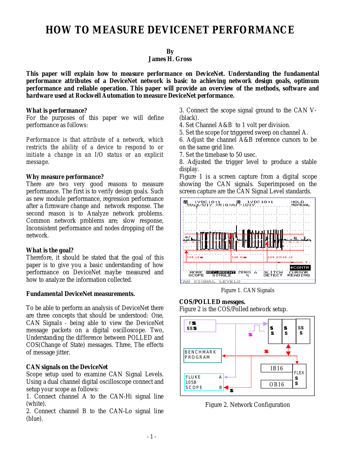 CLE HOW TO MEASURE DEVICENET PERFORMANCE Service Manual