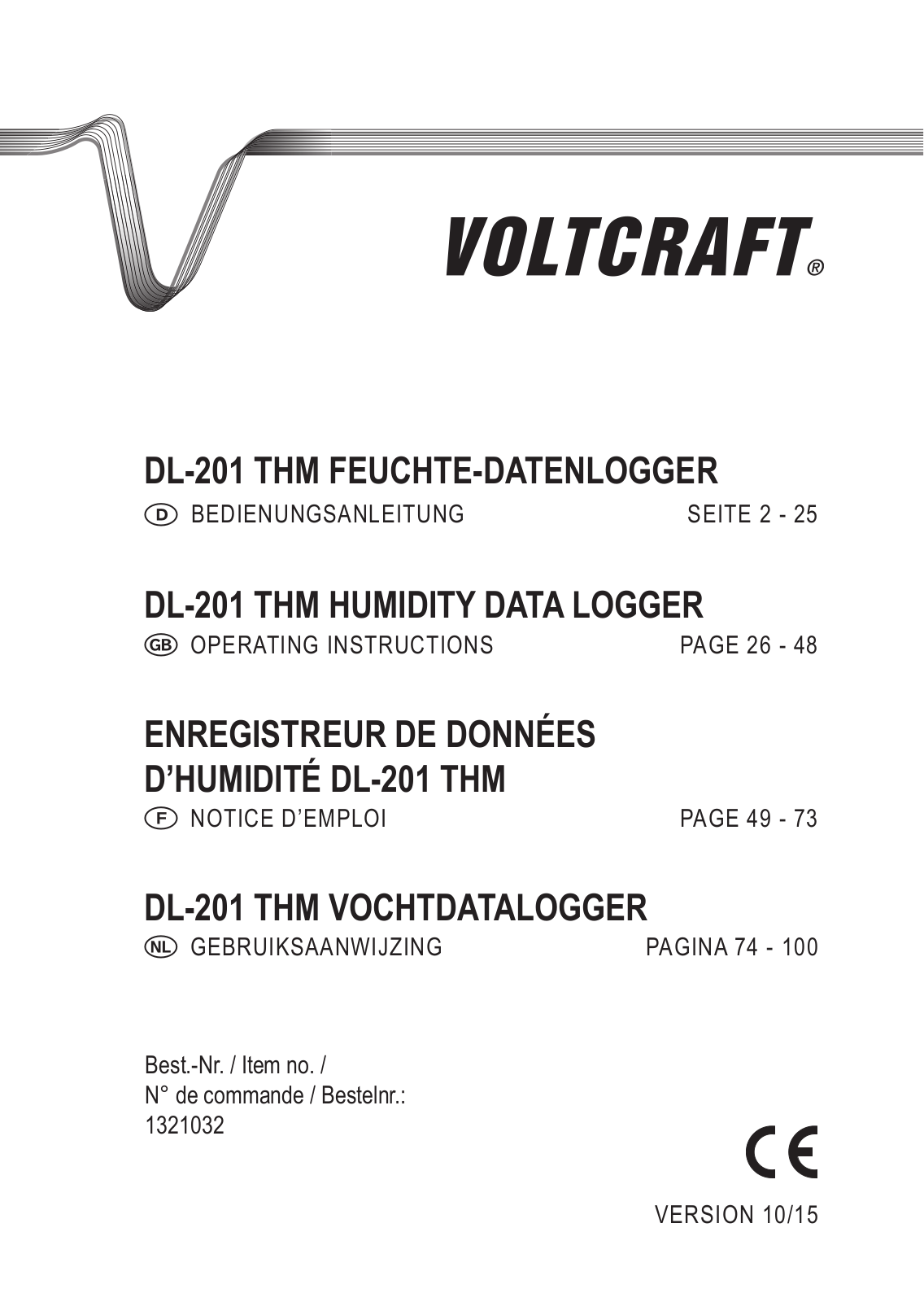 VOLTCRAFT DL-201 THM User guide